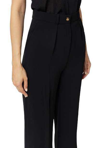 ELISABETTA FRANCHI Pantalone dritto in crÃªpe fermo con pinces