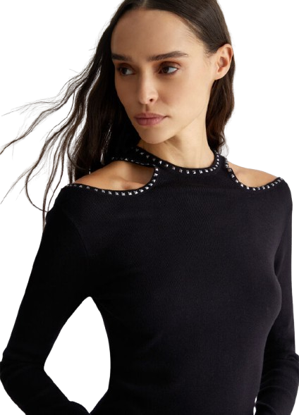LIUJO Abito maglia con borchie