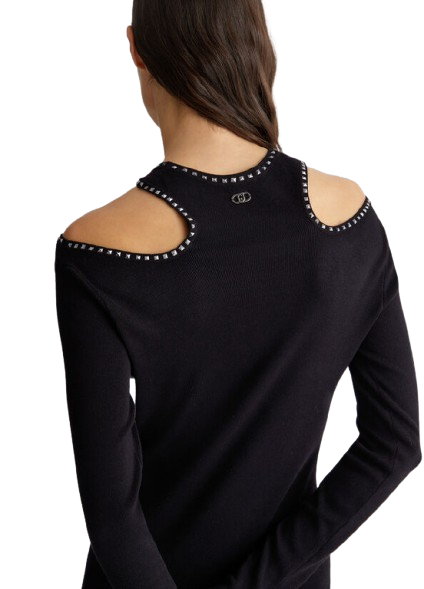 LIUJO Abito maglia con borchie