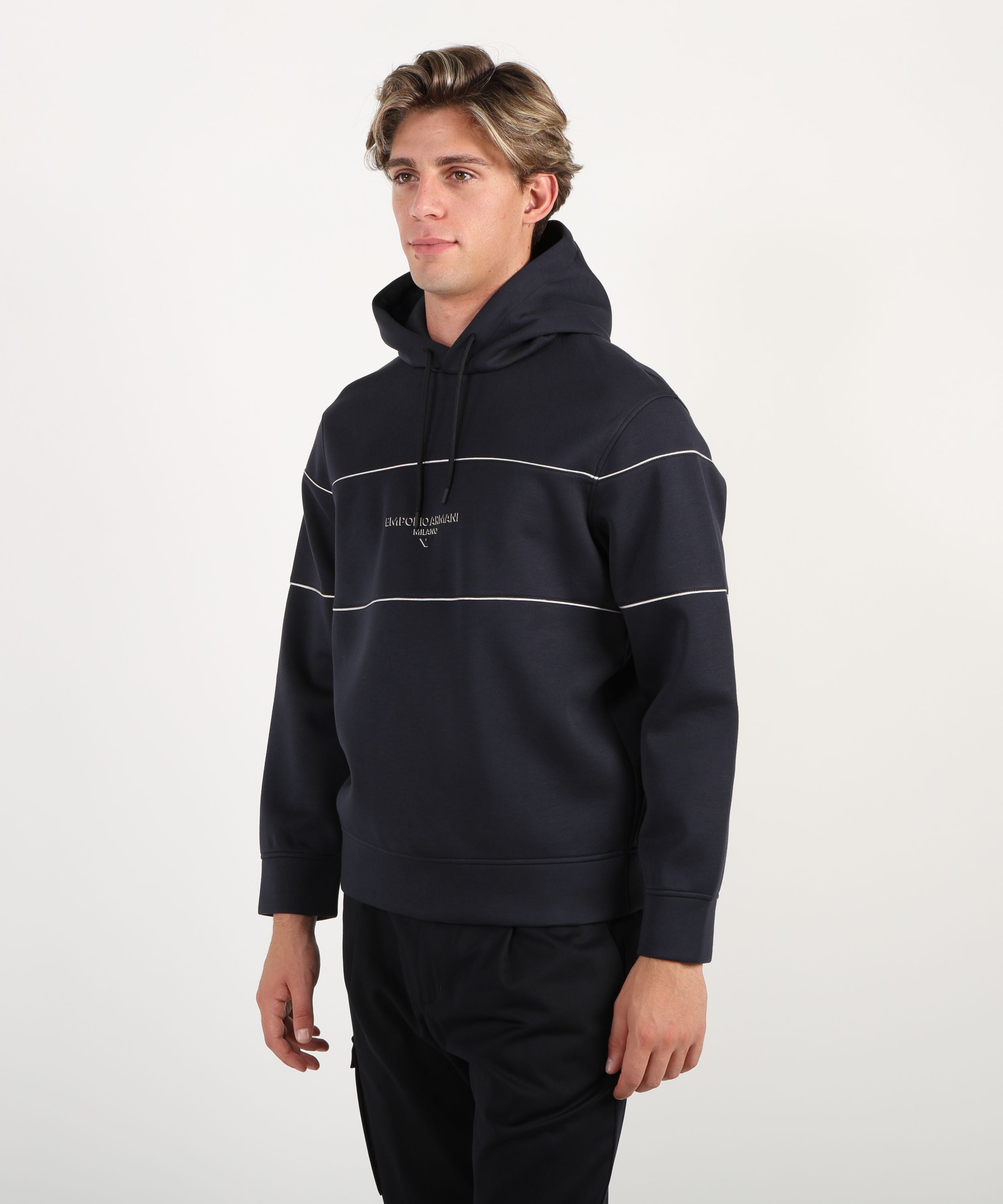 EMPORIO ARMANI Felpa con logo e cappuccio