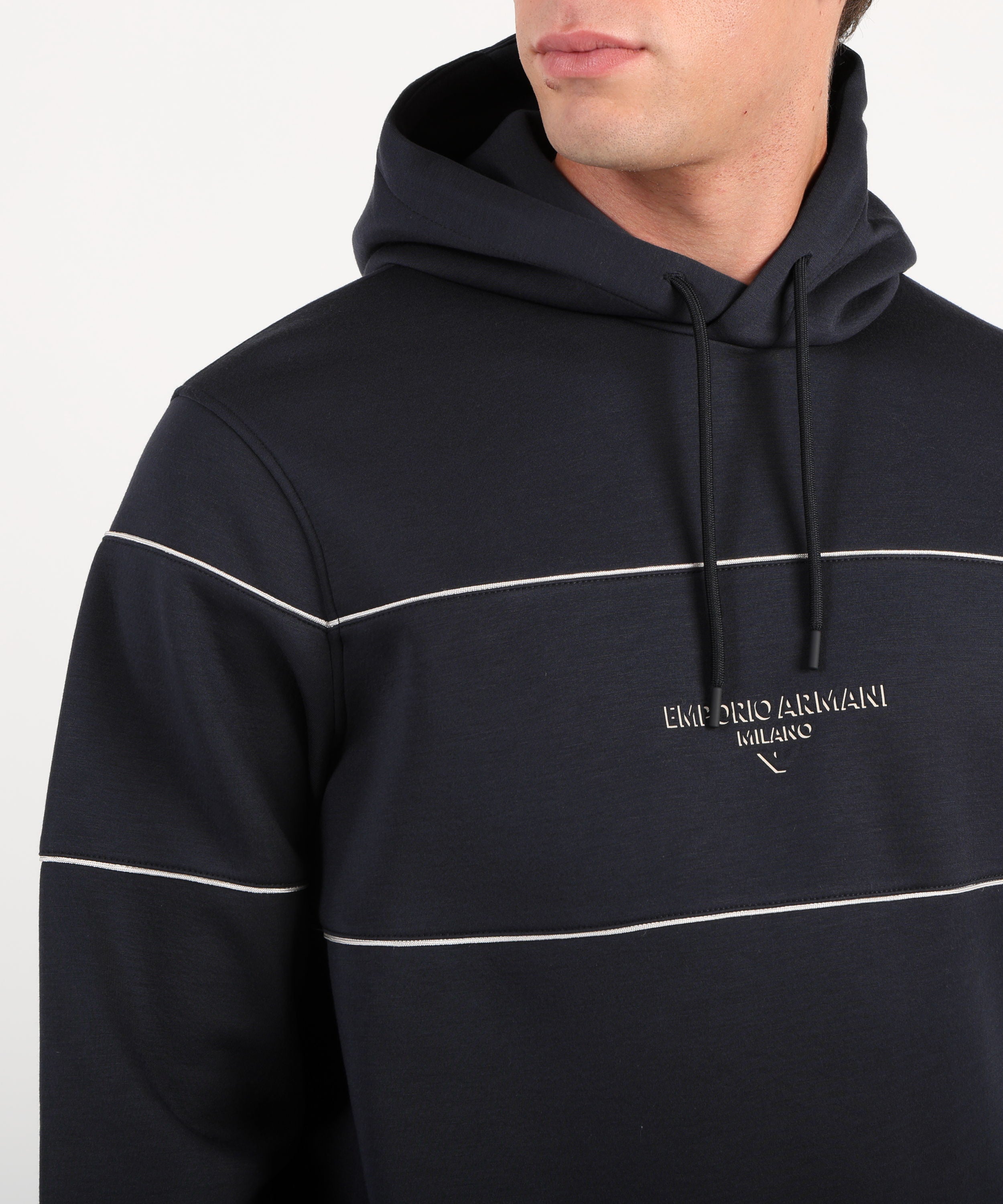 EMPORIO ARMANI Felpa con logo e cappuccio