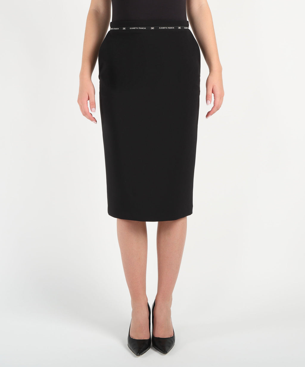 ELISABETTA FRANCHI Gonna nastro con logo
