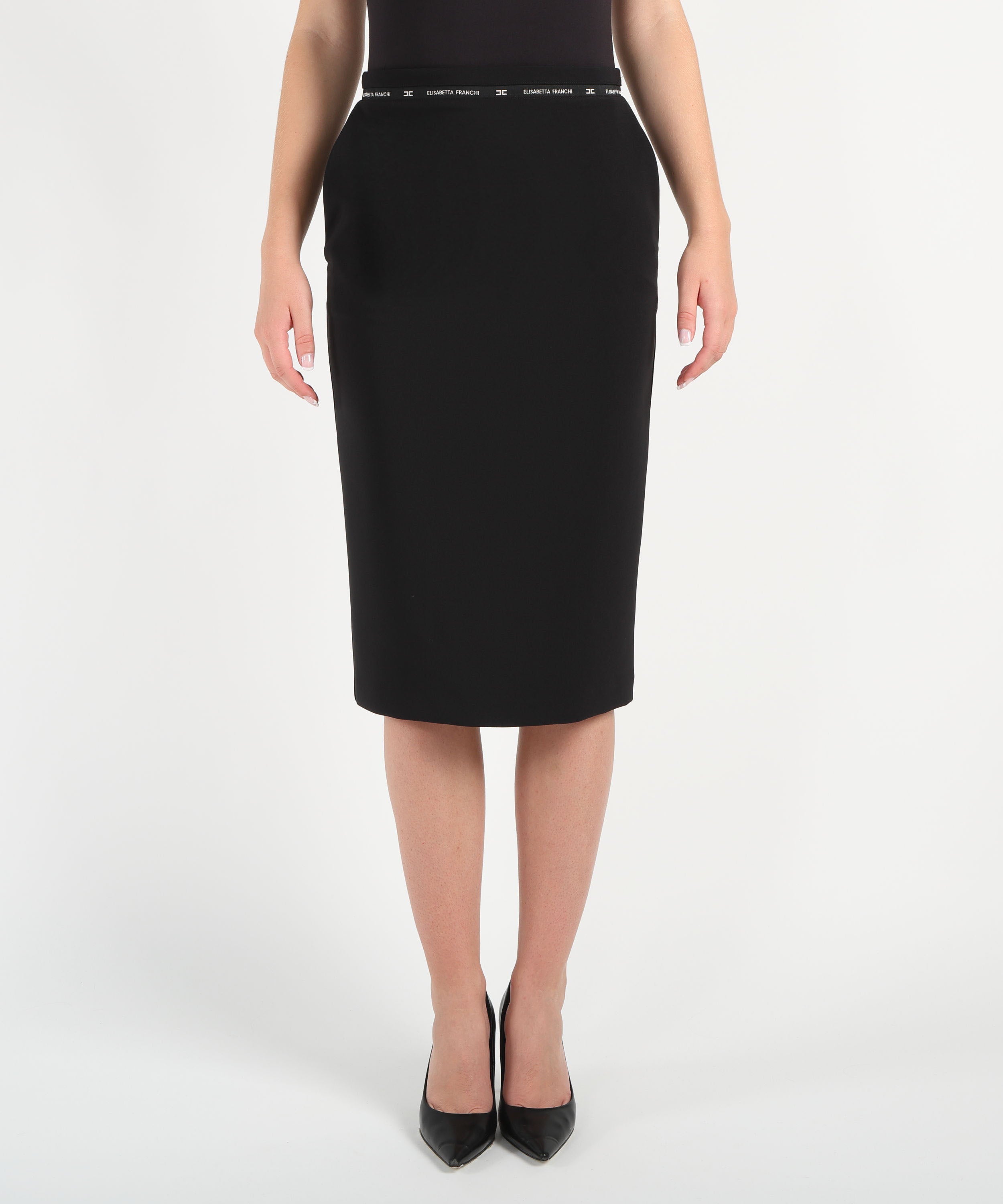 ELISABETTA FRANCHI Gonna nastro con logo
