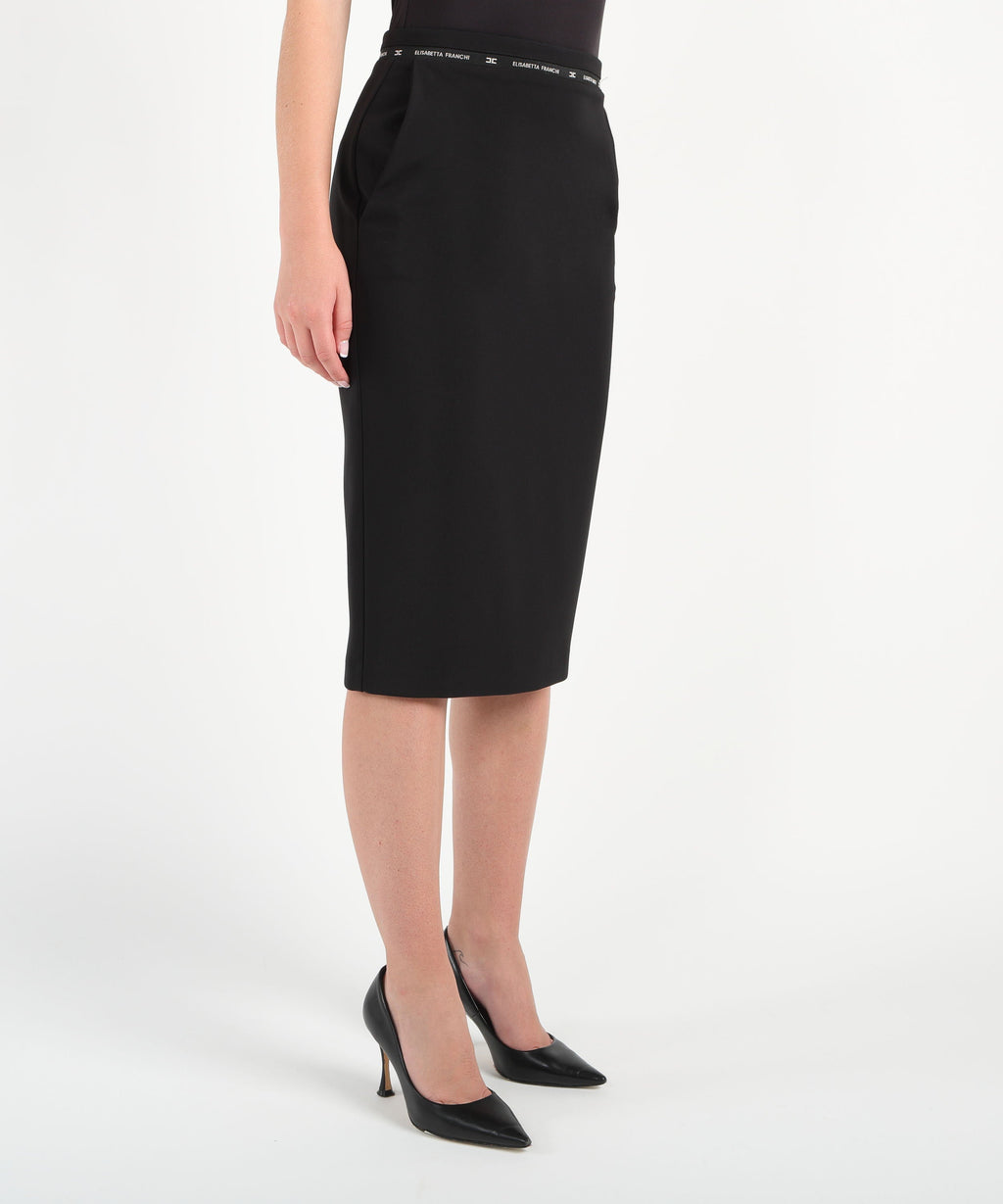 ELISABETTA FRANCHI Gonna nastro con logo