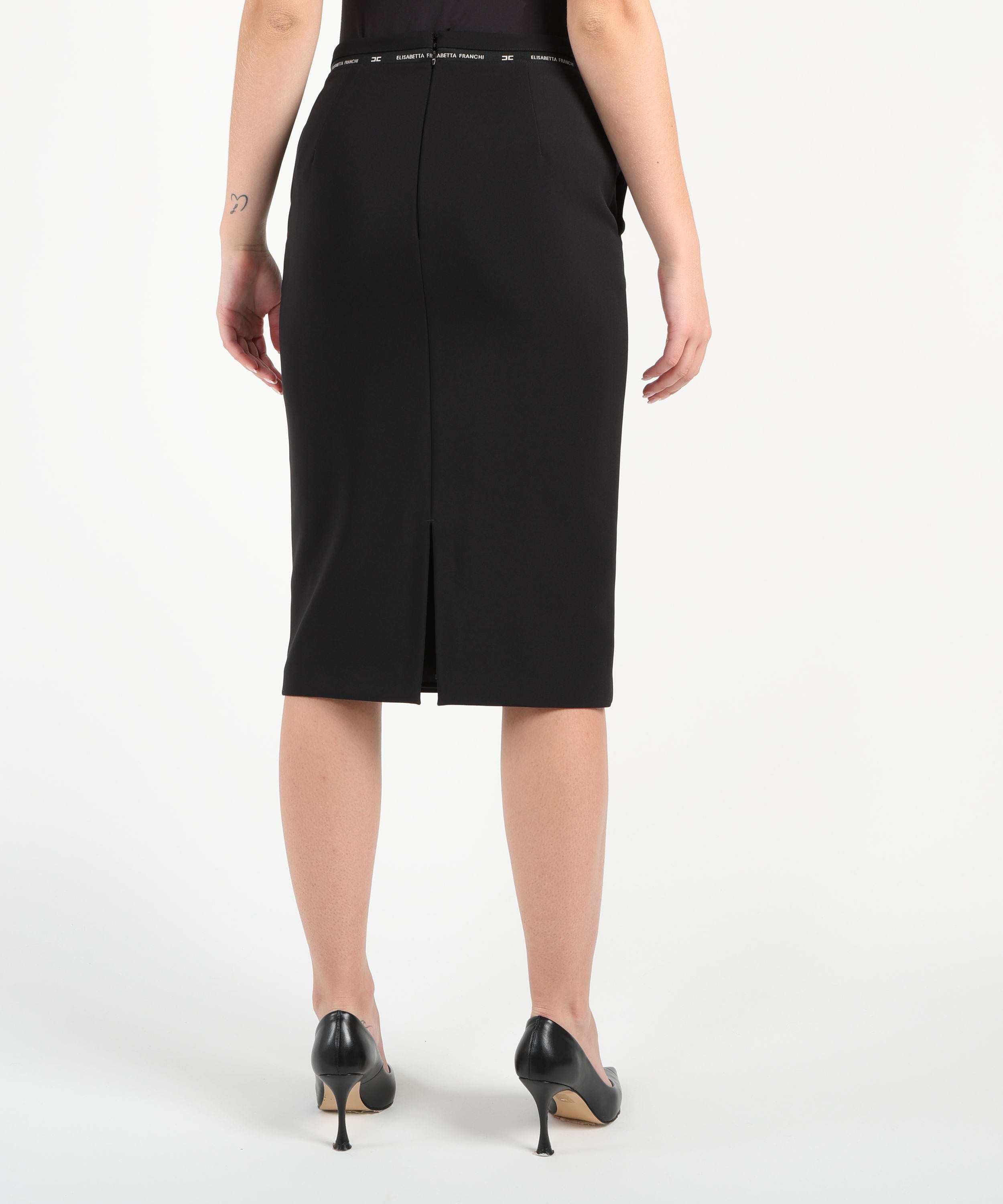 ELISABETTA FRANCHI Gonna nastro con logo