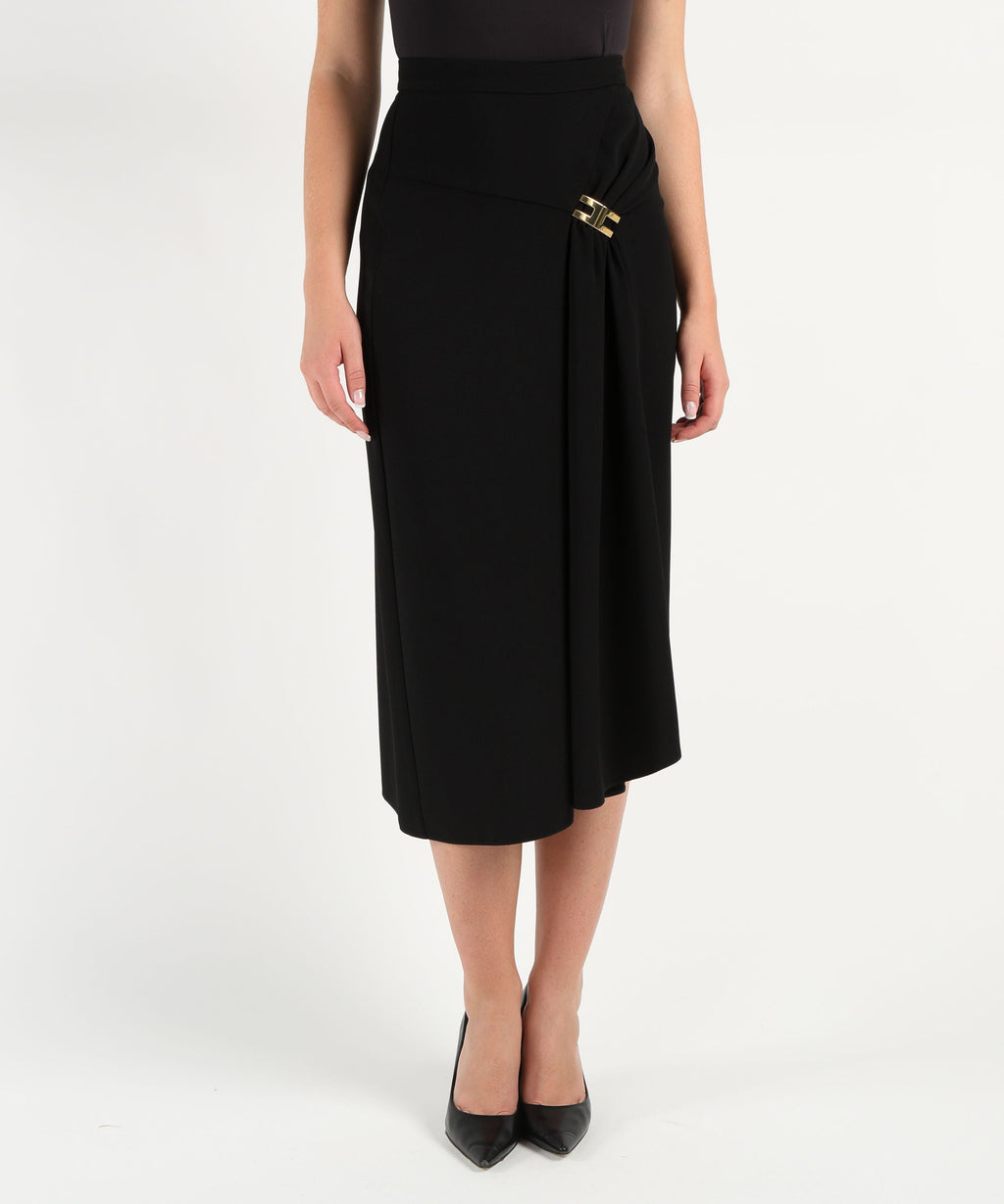 ELISABETTA FRANCHI Gonna in crÃªpe leggero con drappeggio