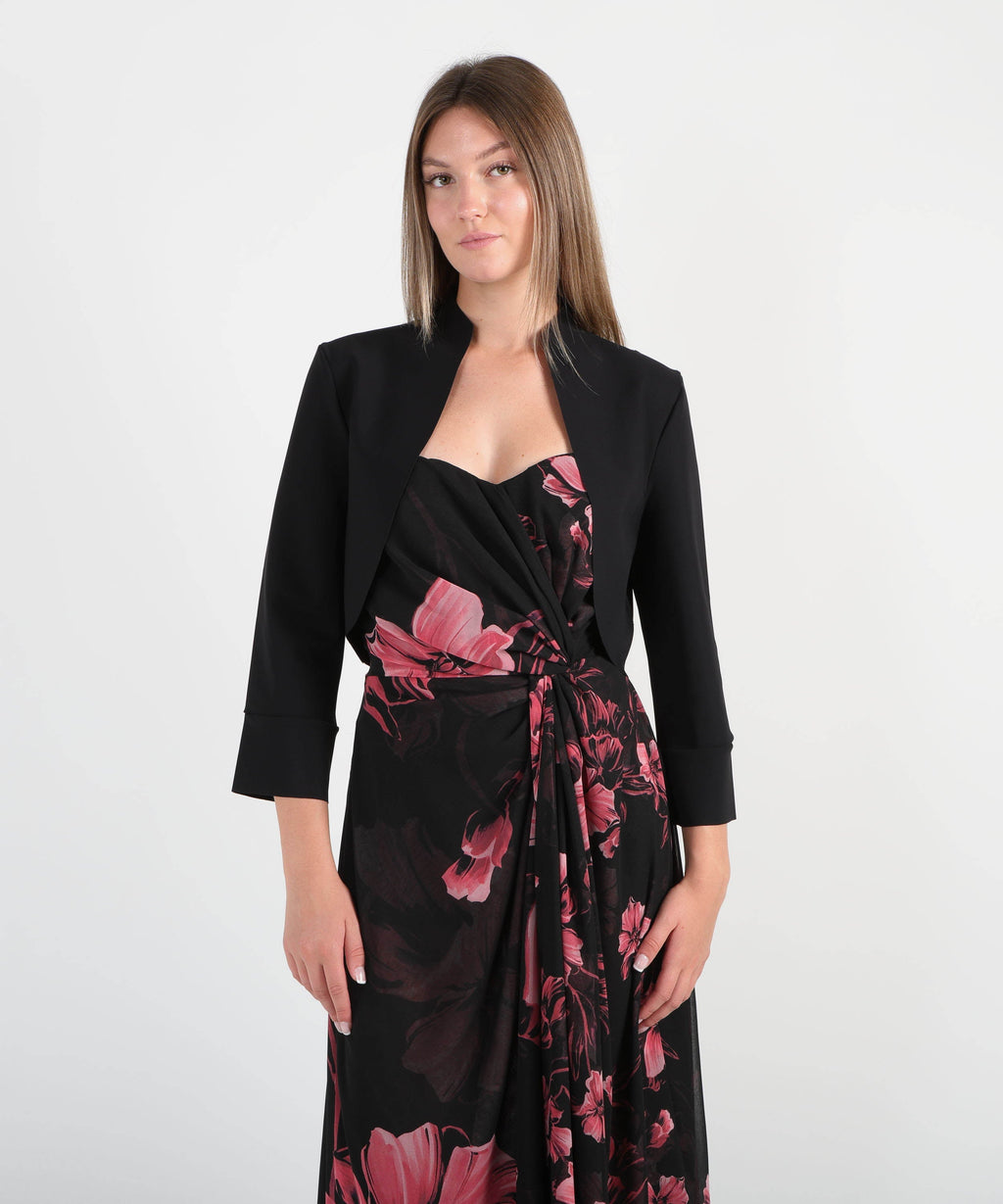 CHIARA BONI Bolero in jersey stretch con manica a 3/4