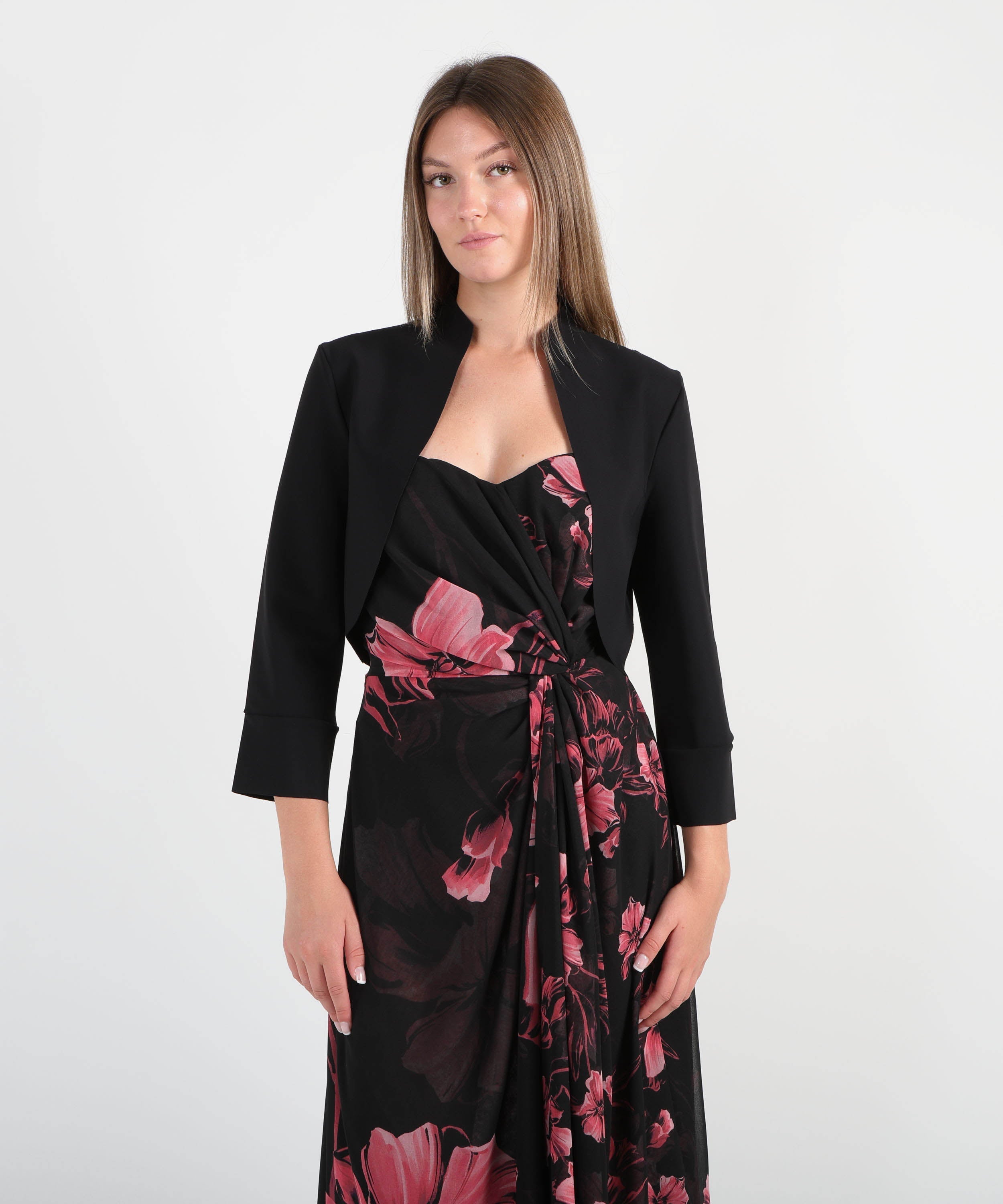 CHIARA BONI Bolero in jersey stretch con manica a 3/4