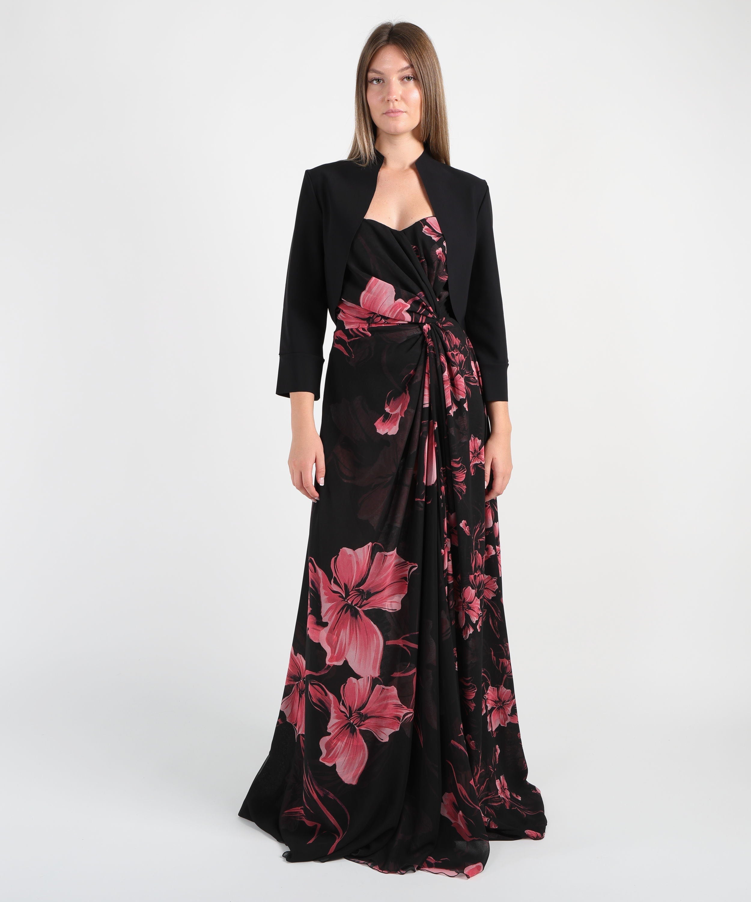 CHIARA BONI Bolero in jersey stretch con manica a 3/4