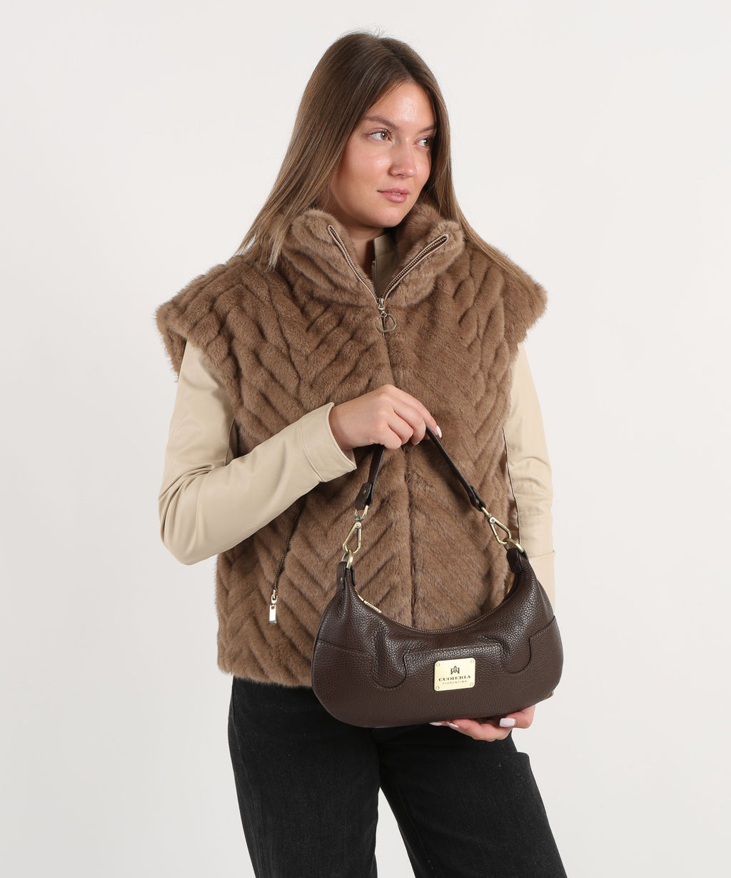 CUOIERIA FIORENTINA  Borsa Small Croissant Bella Selleria â Eleganza Urbana in Pelle di Vitello