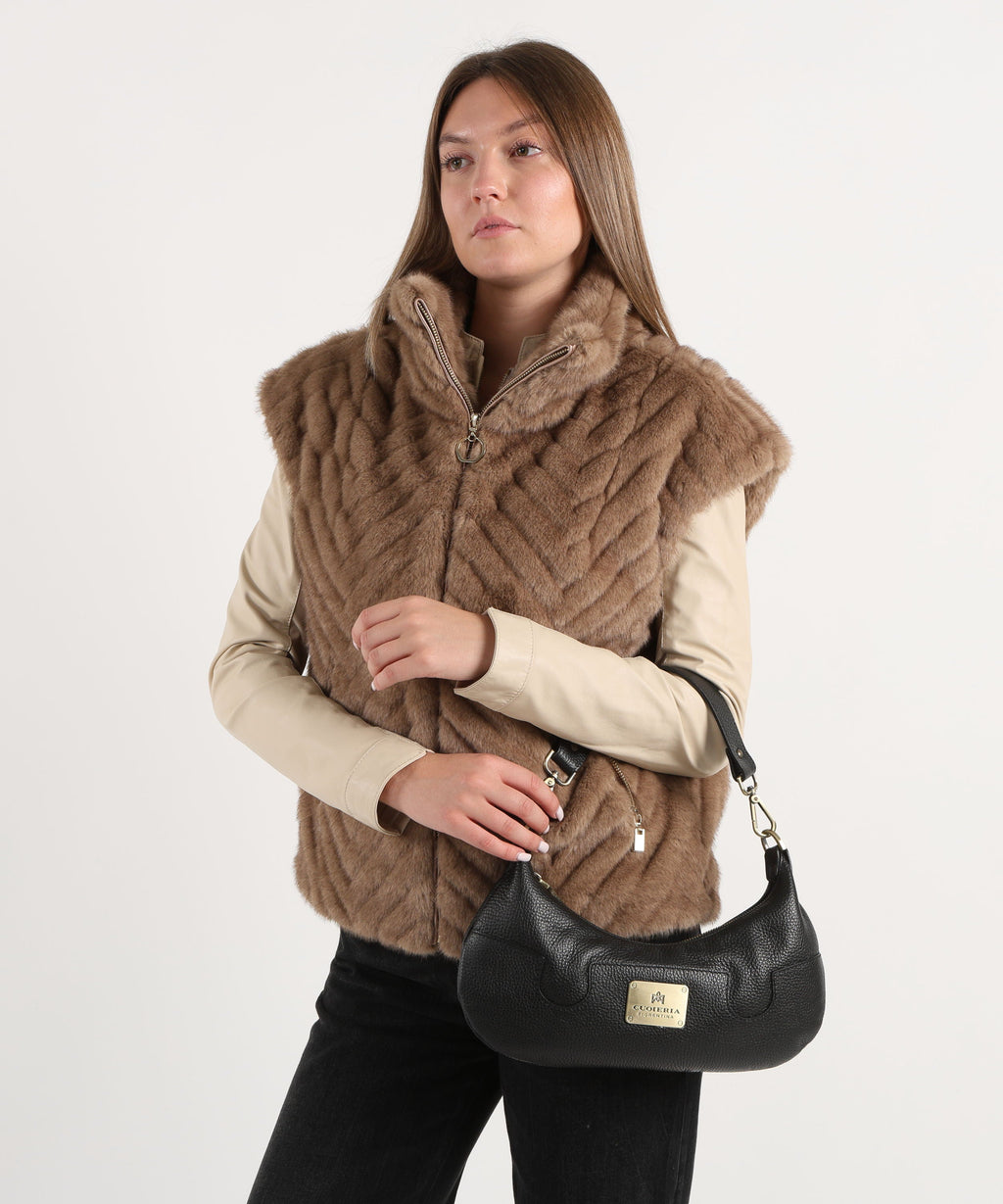 CUOIERIA FIORENTINA  Borsa Small Croissant Bella Selleria â Eleganza Urbana in Pelle di Vitello