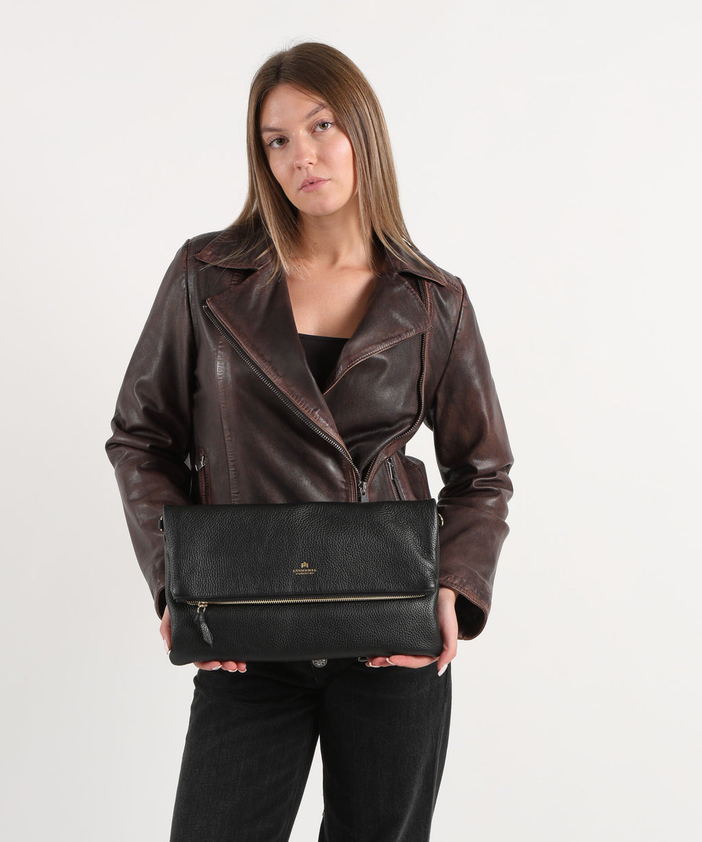 CUOIERIA FIORENTINA  Maxi Clutch Velvet â Eleganza Glam in Pelle di Vitello