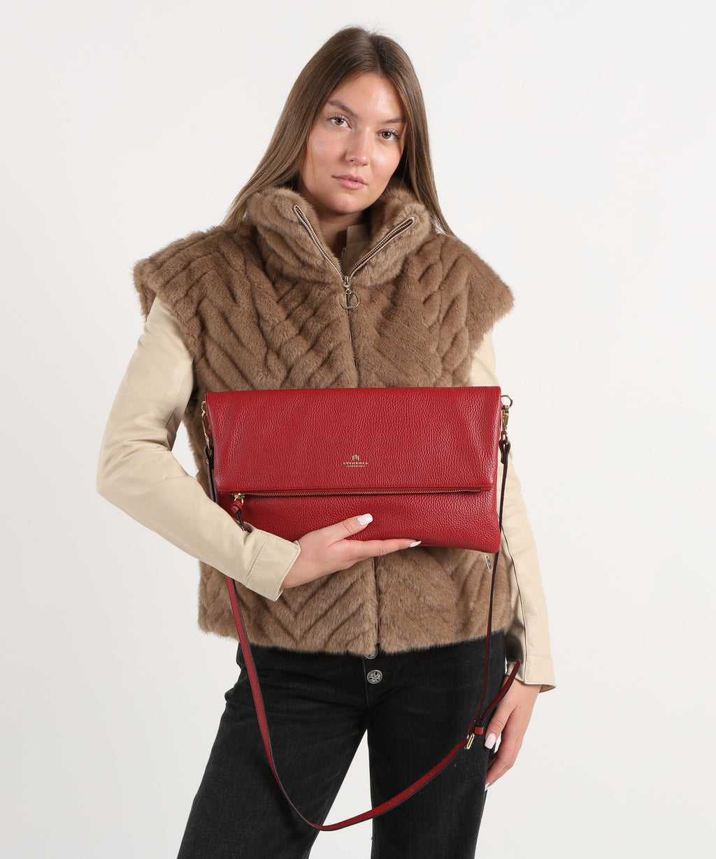 CUOIERIA FIORENTINA  Maxi Clutch Velvet â Eleganza Glam in Pelle di Vitello