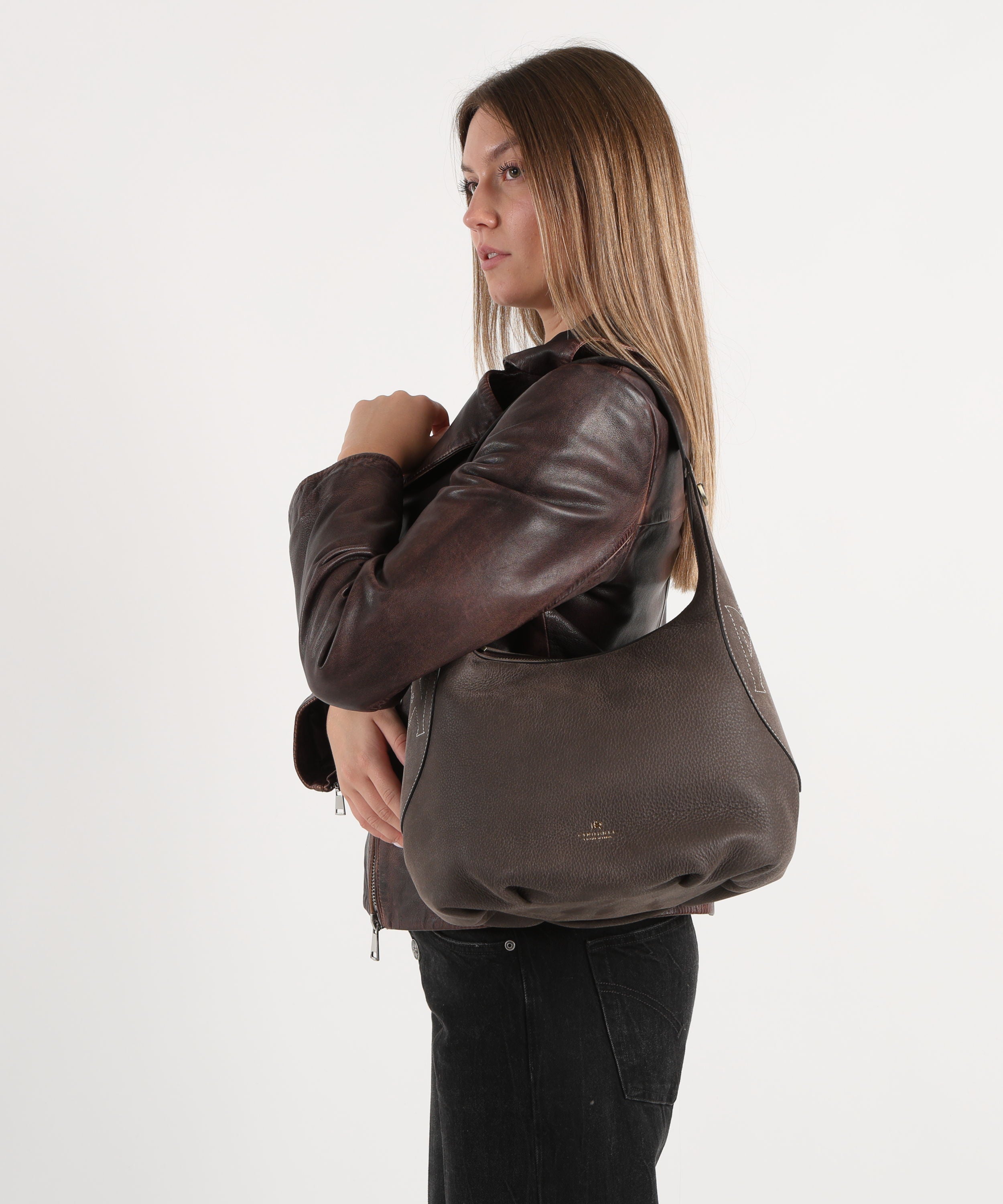 CUOIERIA FIORENTINA  Hobo Grande Maxima â Eleganza e Carattere in Pelle Nabuk