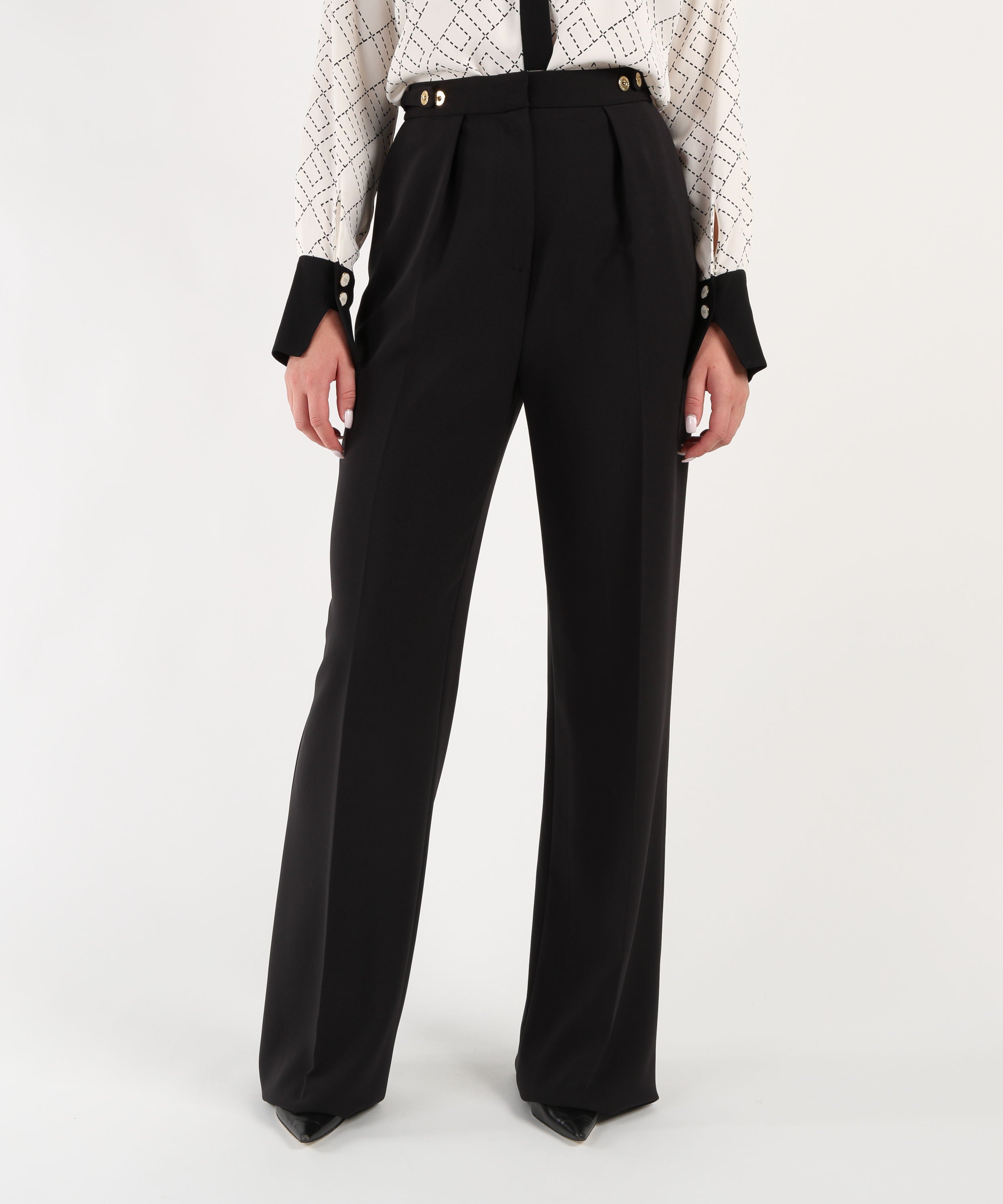 ELISABETTA FRANCHI Pantalone elegante con gioiello