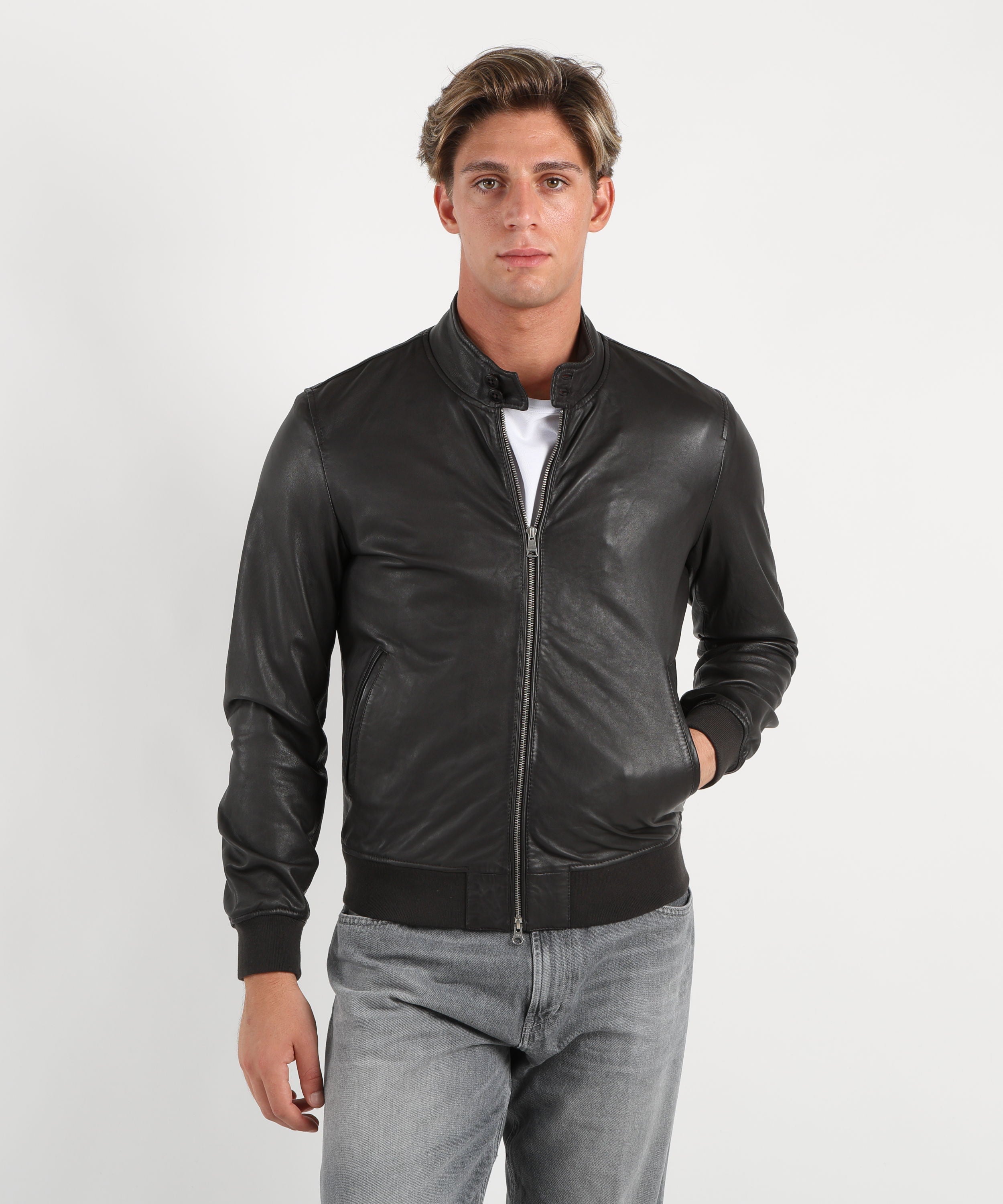 BOMBOOGIE Bomber in pelle
