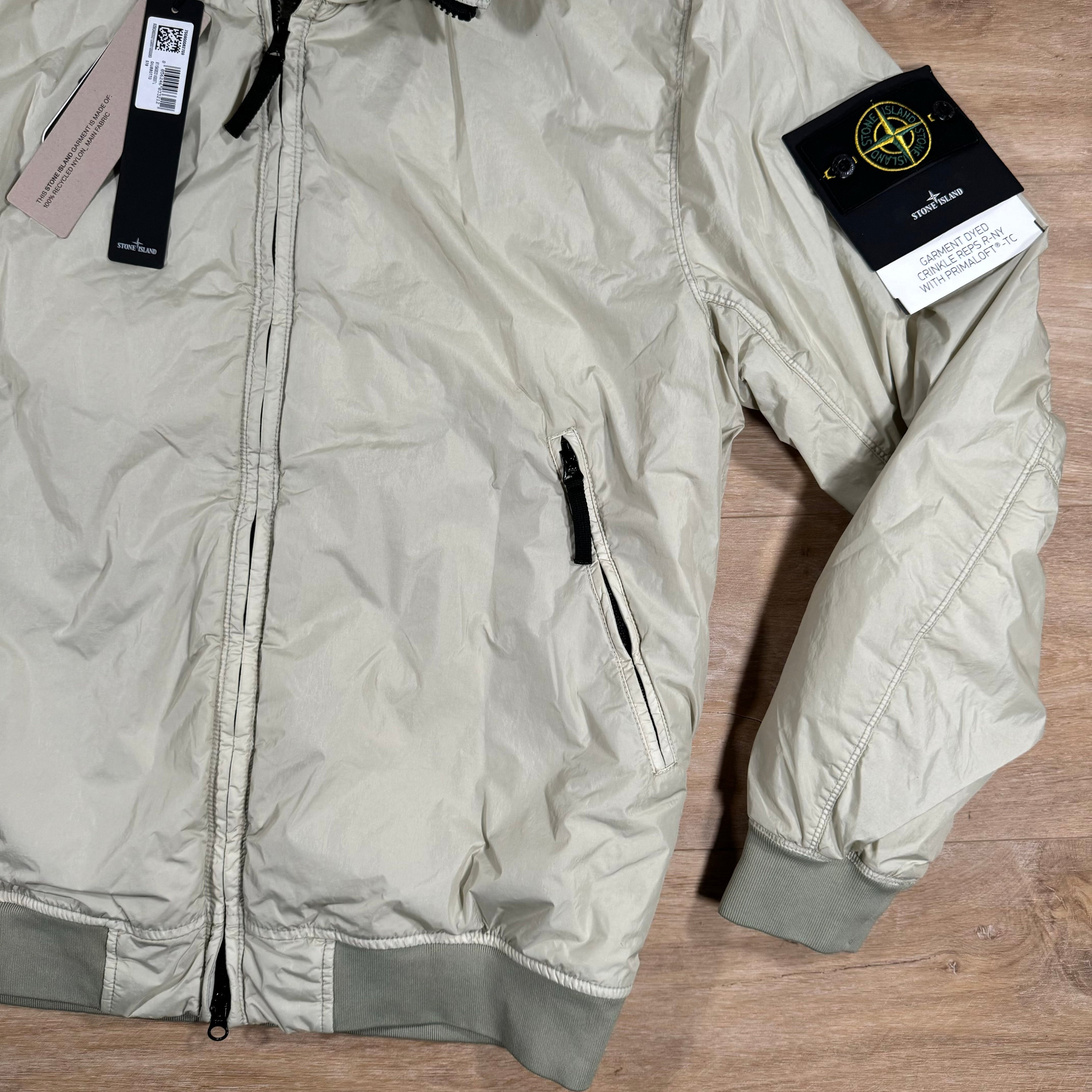 Stone Island Crinkle Reps R-NY Primaloft T-C Jacket in Plaster -Usfansport