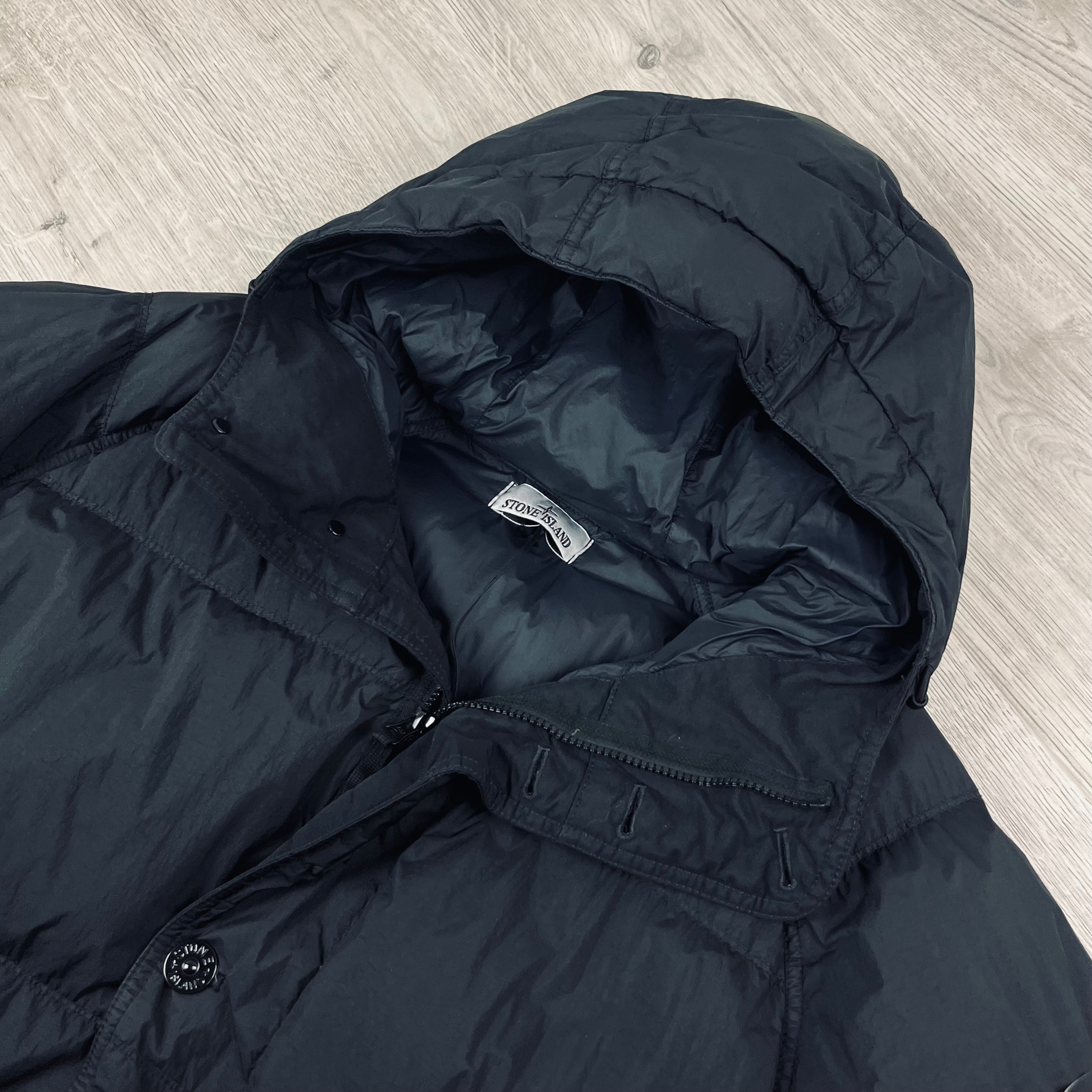 Stone Island Crinkle Reps Down Jacket - Black -Usfansport