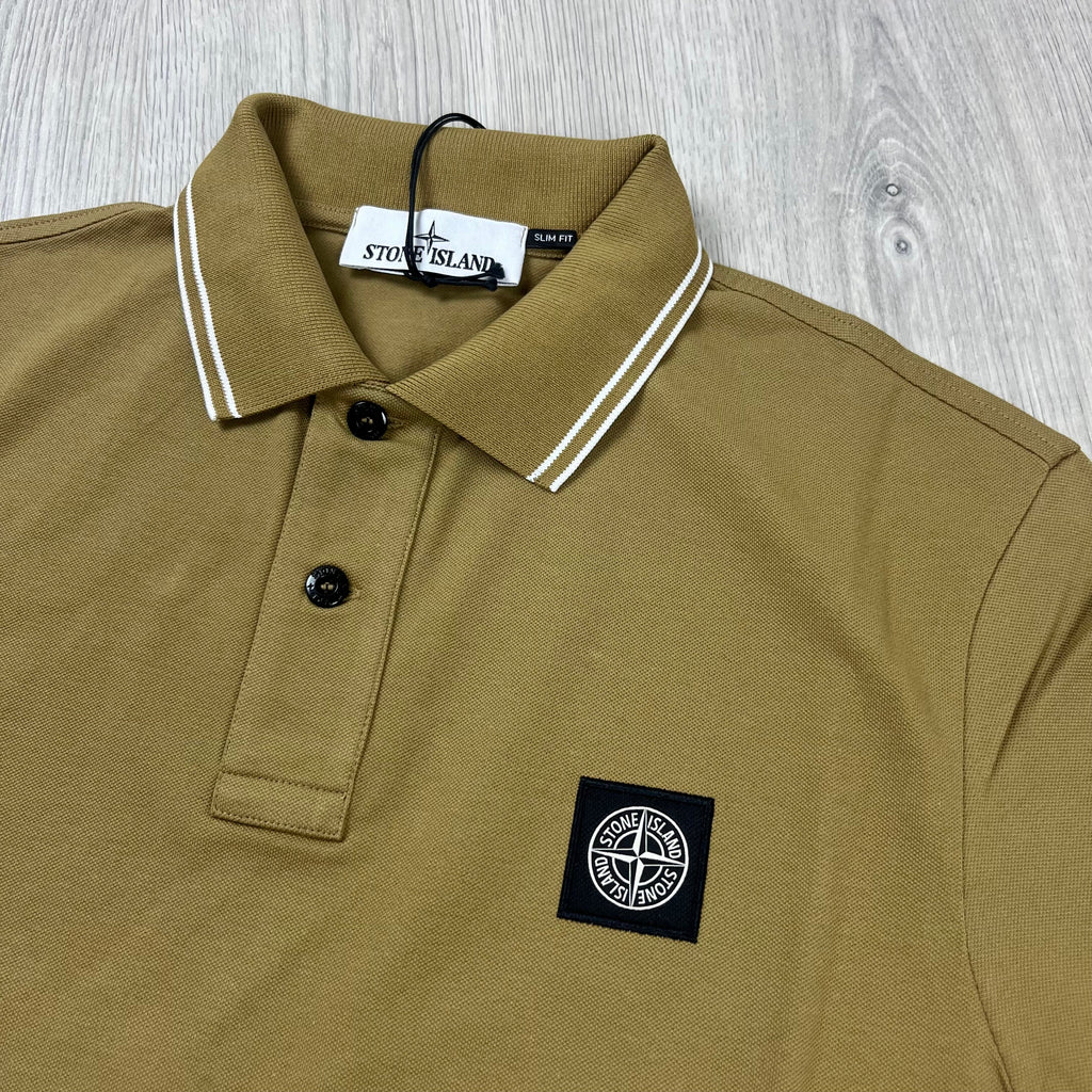 Stone Island Patch Polo Shirt - Beige -Usfansport
