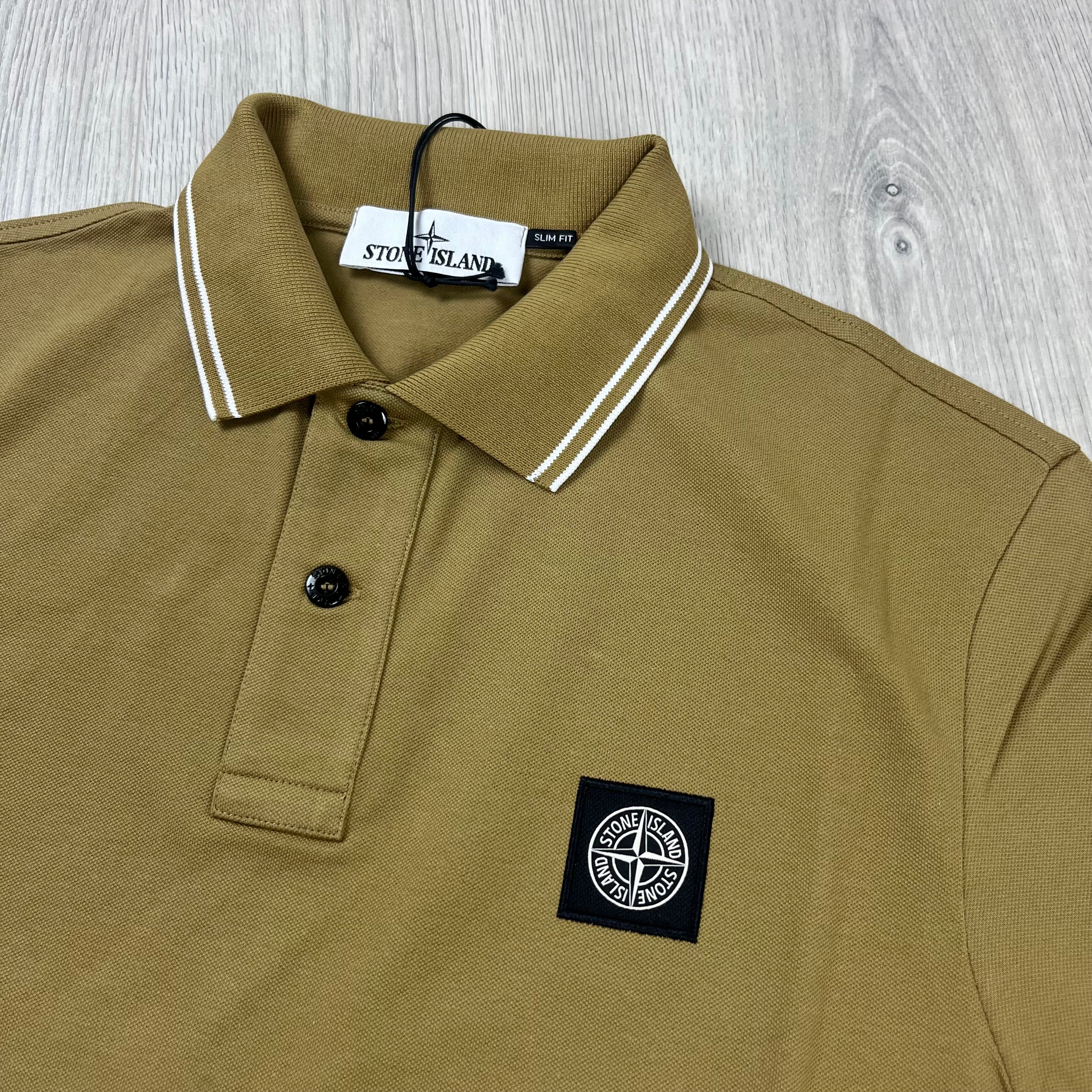 Stone Island Patch Polo Shirt - Beige -Usfansport