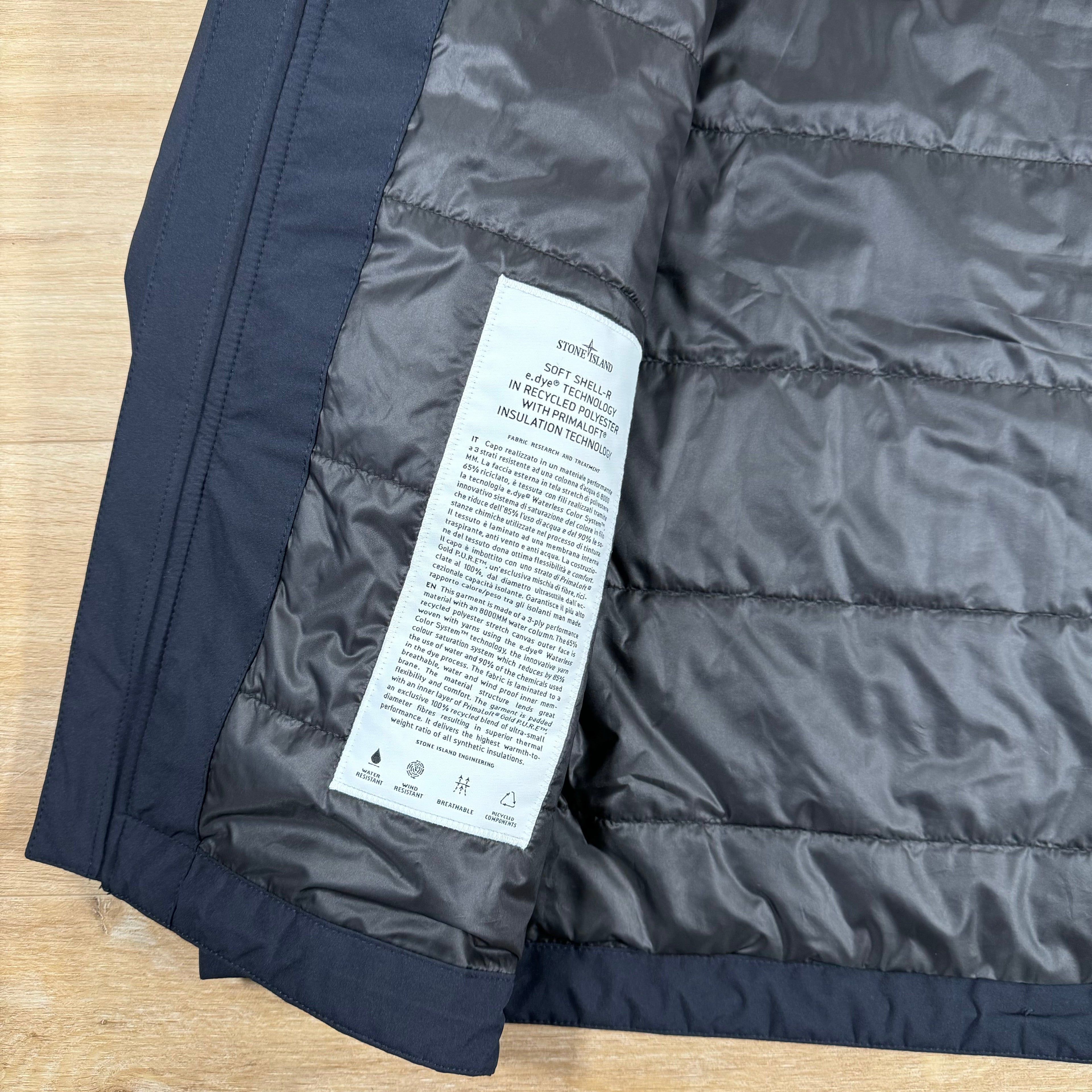 Stone Island Soft Shell-R Jacket with Primaloft Insulation in Navy -Usfansport