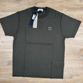 Stone Island Organic Cotton Patch Logo T-Shirt in Military Green -Usfansport