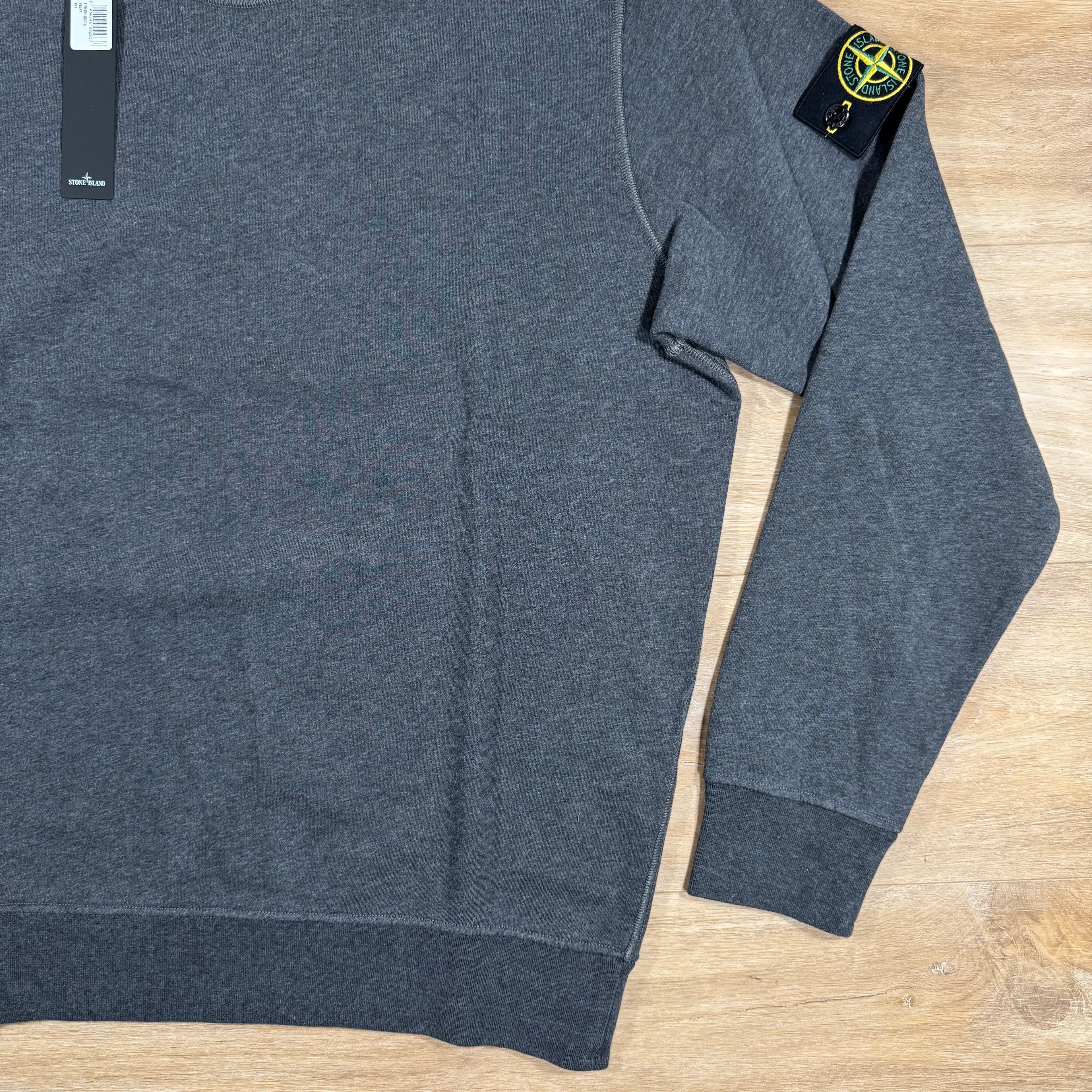 Stone Island Garment Dyed Crewneck Sweatshirt in Dark Grey -Usfansport