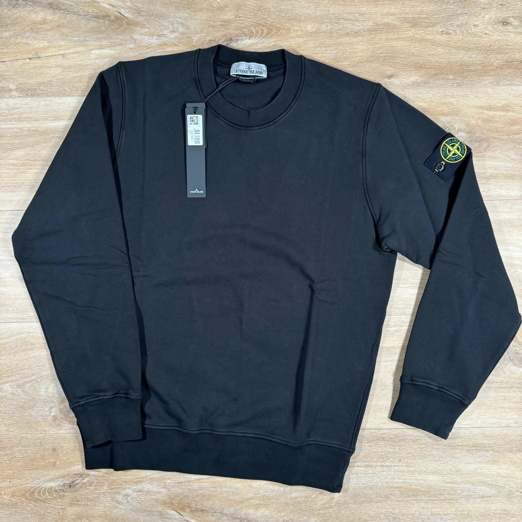 Stone Island Organic Cotton Fleece Sweatshirt in Black -Usfansport