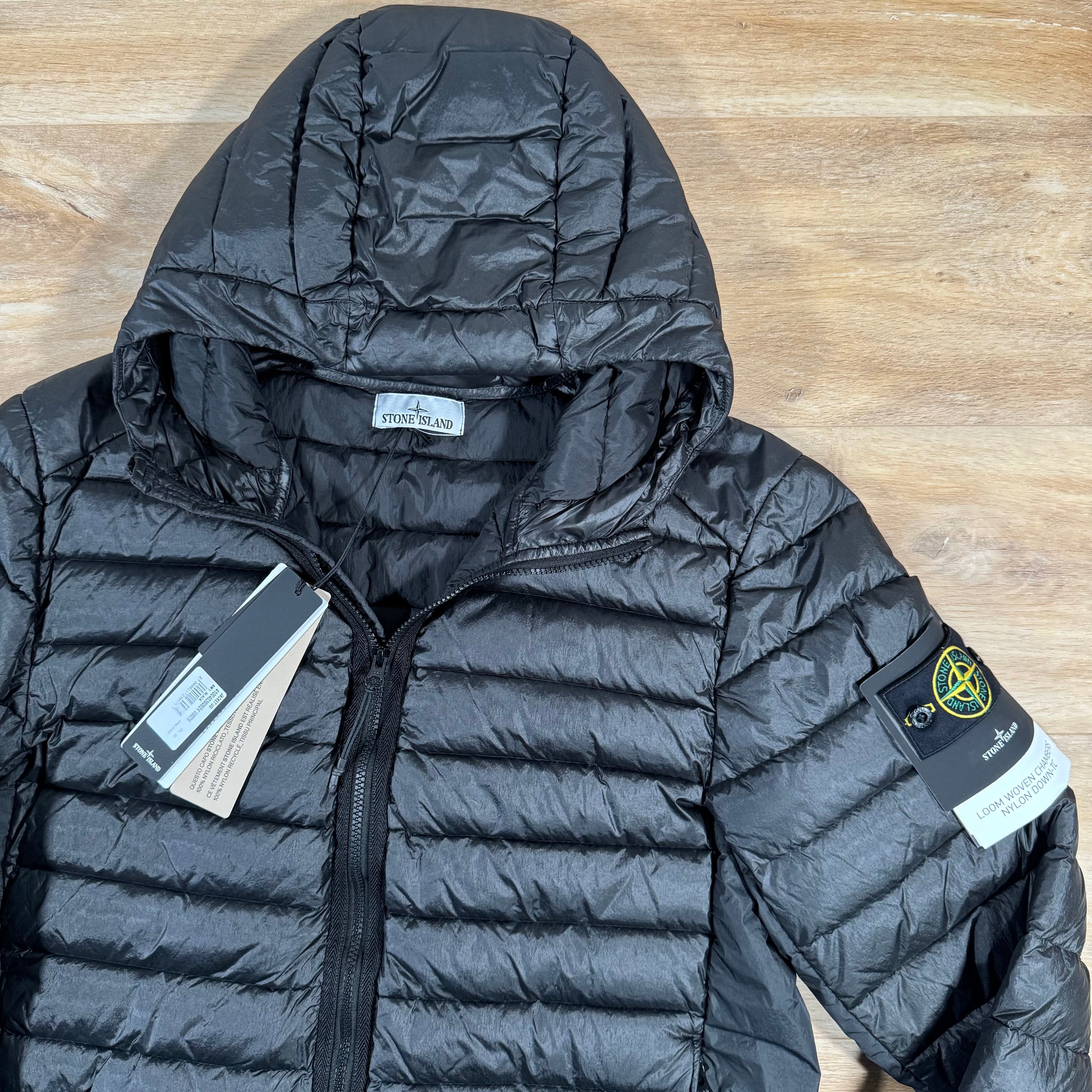 Stone Island Loom Woven Nylon Down-TC Jacket in Black -Usfansport