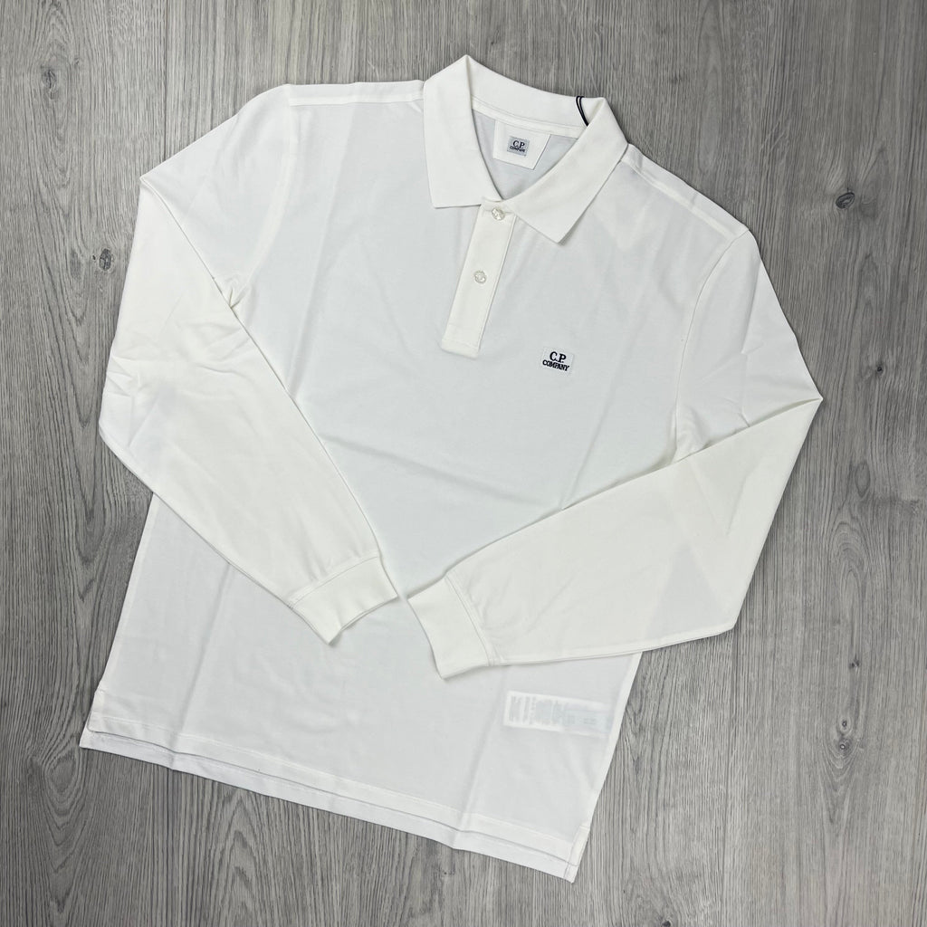 CP Company Piquet Polo Shirt - White -Usfansport