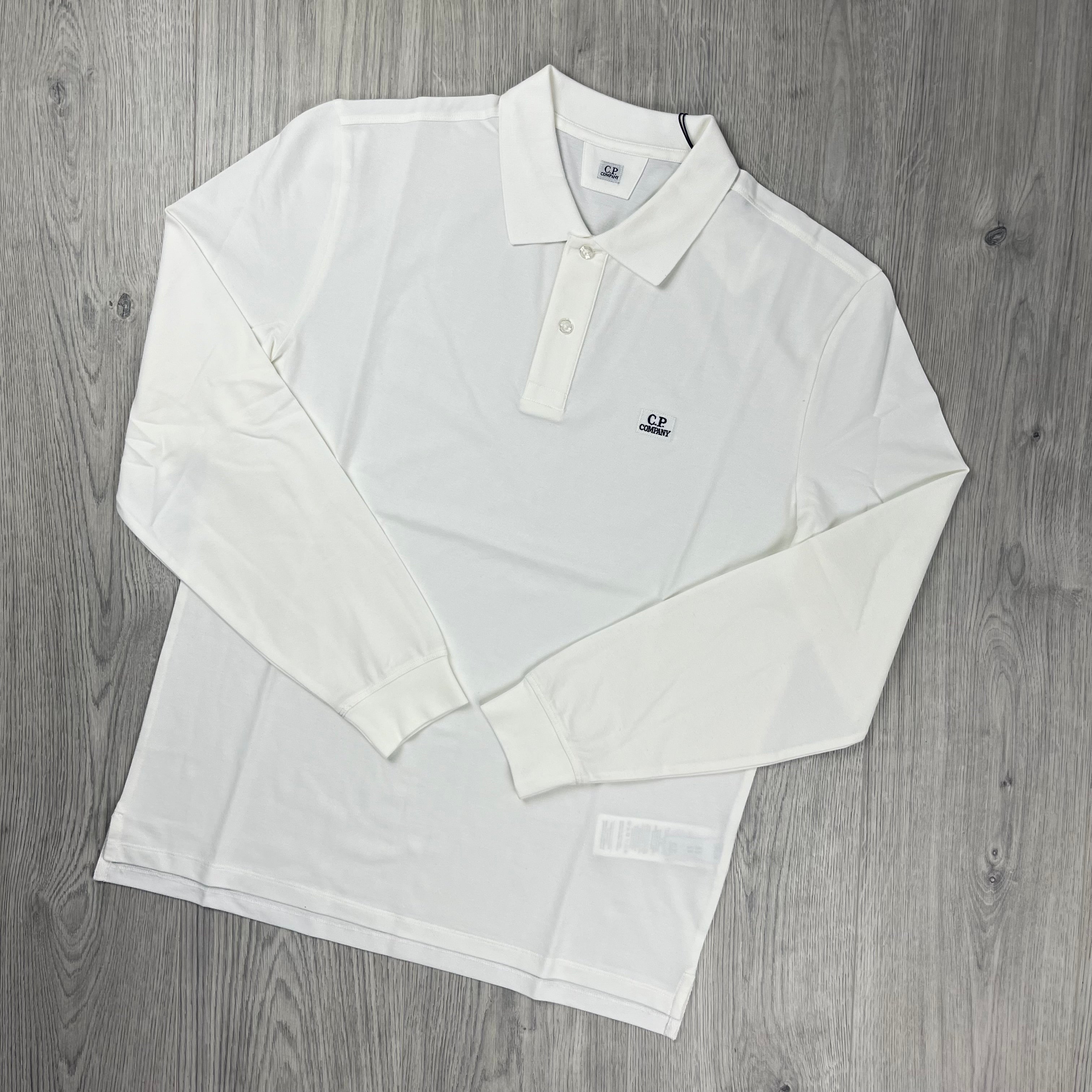 CP Company Piquet Polo Shirt - White -Usfansport