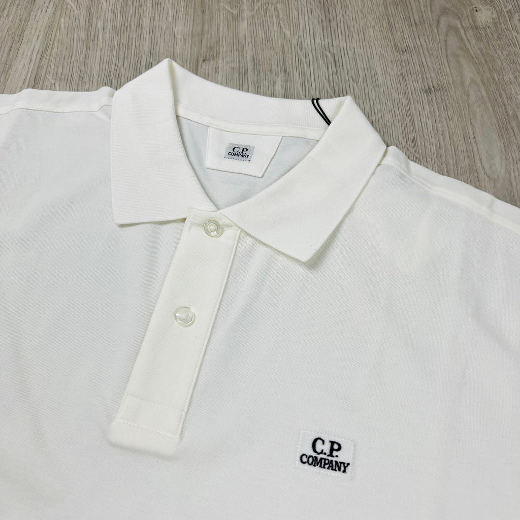 CP Company Piquet Polo Shirt - White -Usfansport