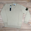 Stone Island V-Neck Knit Sweatshirt in Ecru -Usfansport