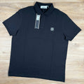 Stone Island Organic Cotton Pique Polo Shirt in Black -Usfansport