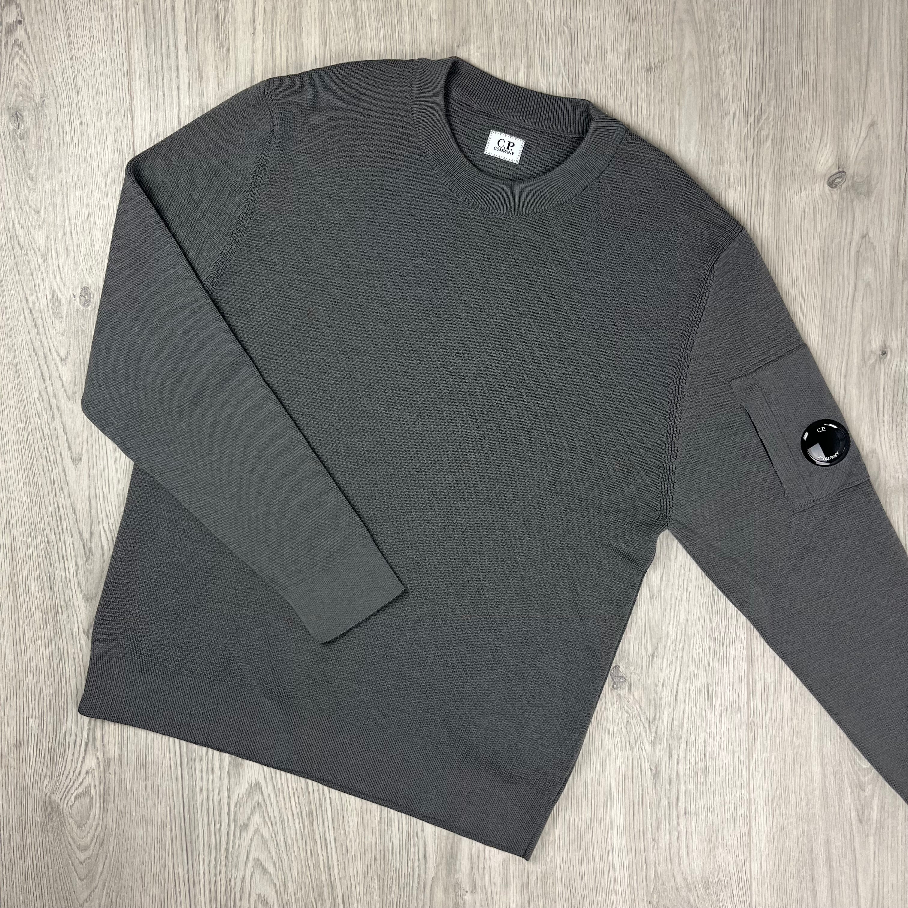 CP Company Knit Sweatshirt - Gunmetal -Usfansport