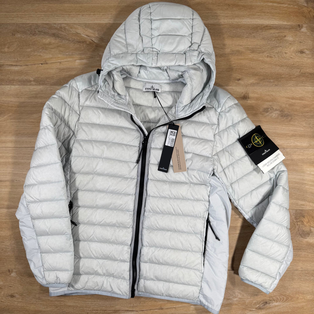 Stone Island Loom Woven Nylon Down-TC Jacket in Sky Blue -Usfansport
