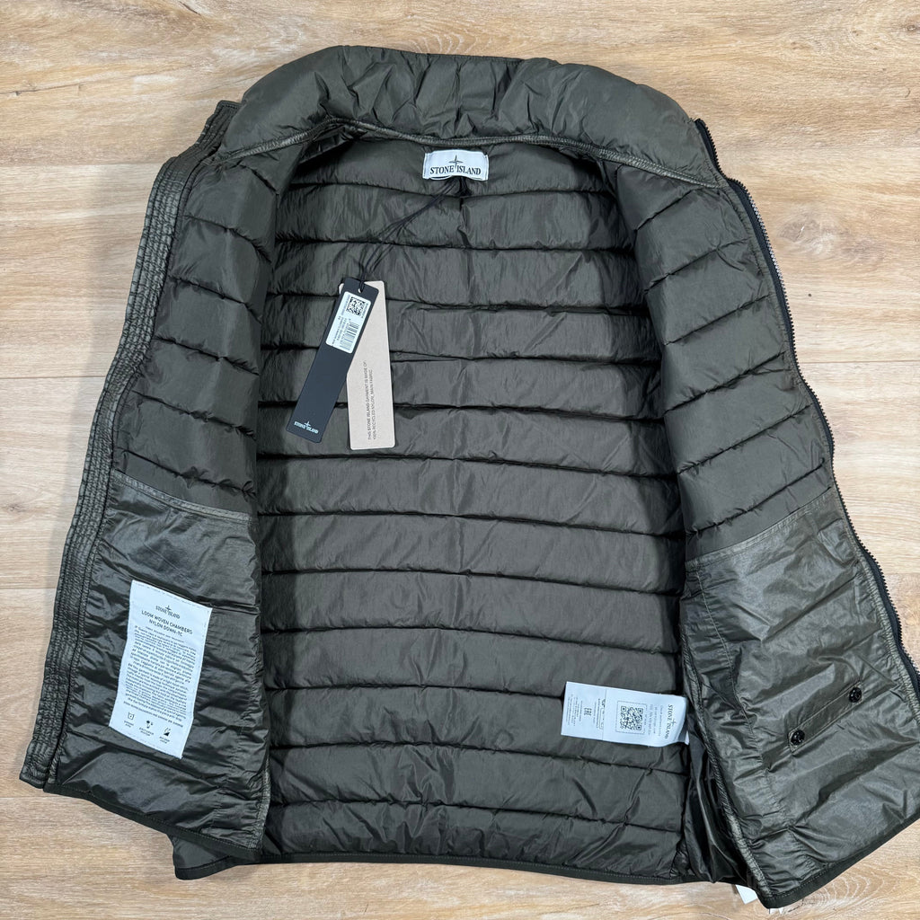 Stone Island Nylon Down-TC Vest in Military Green -Usfansport