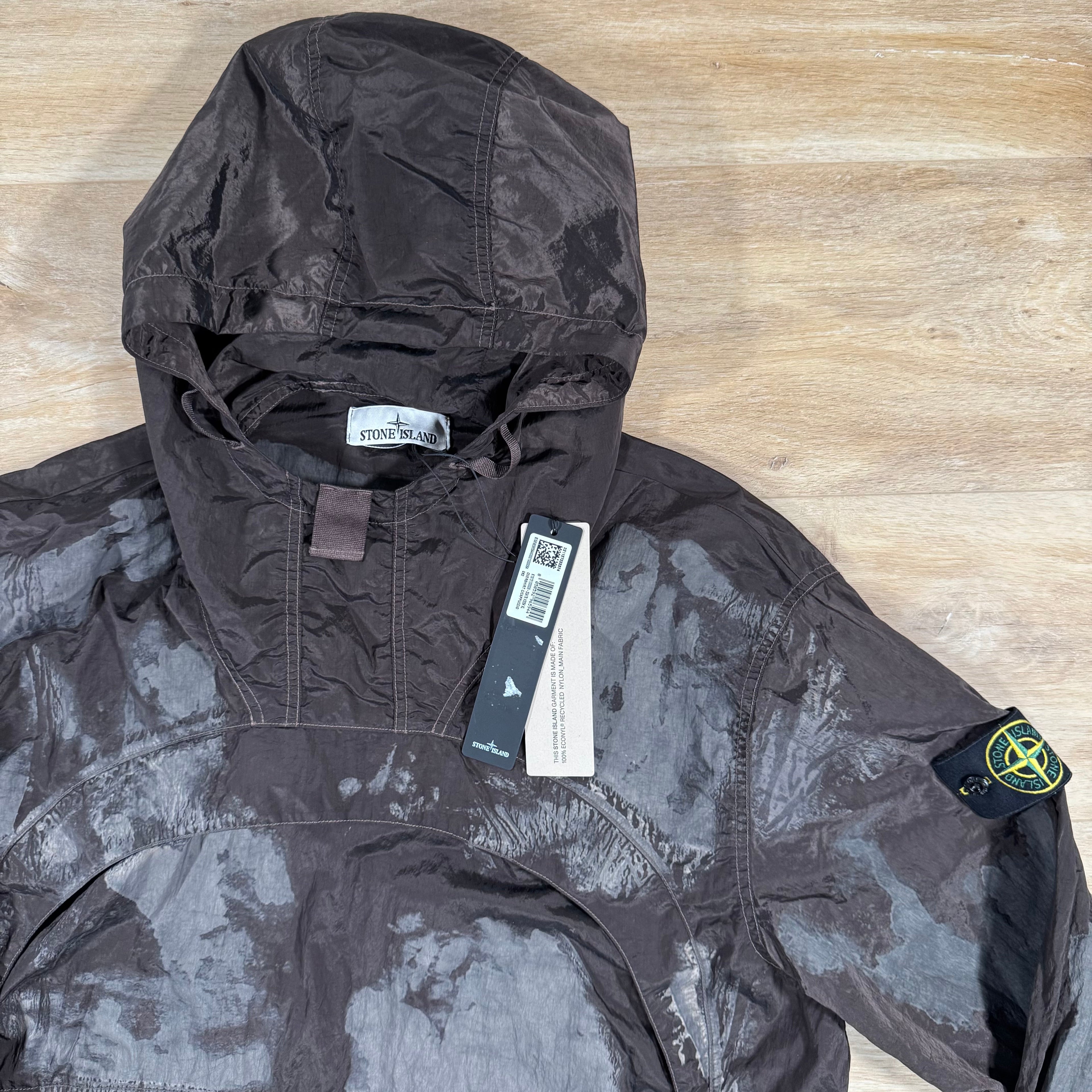 Stone Island Hand Painted Camo Nylon Metal Smock Jacket in Military Green -Usfansport