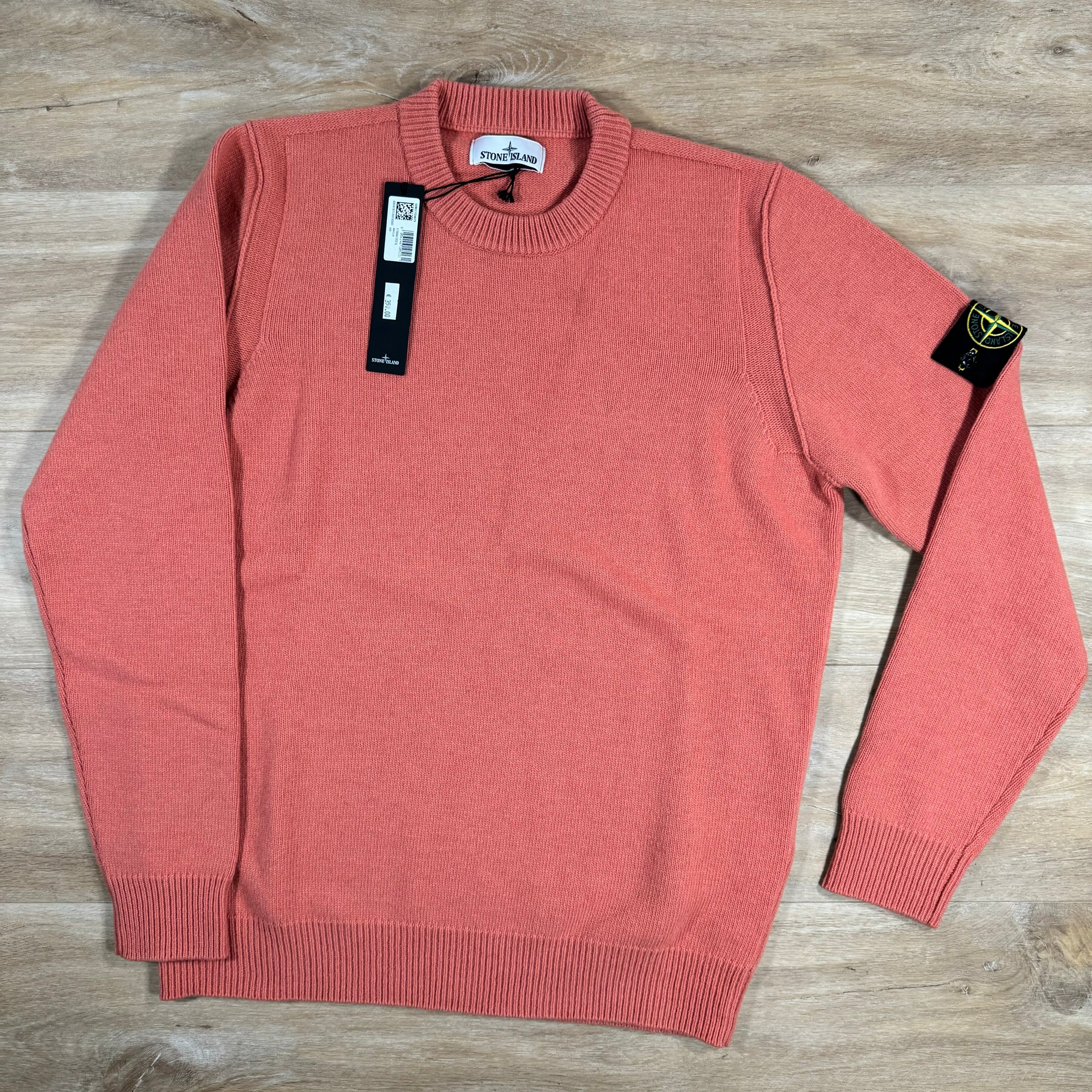 Stone Island Lambswool Crewneck Sweatshirt in Orange -Usfansport