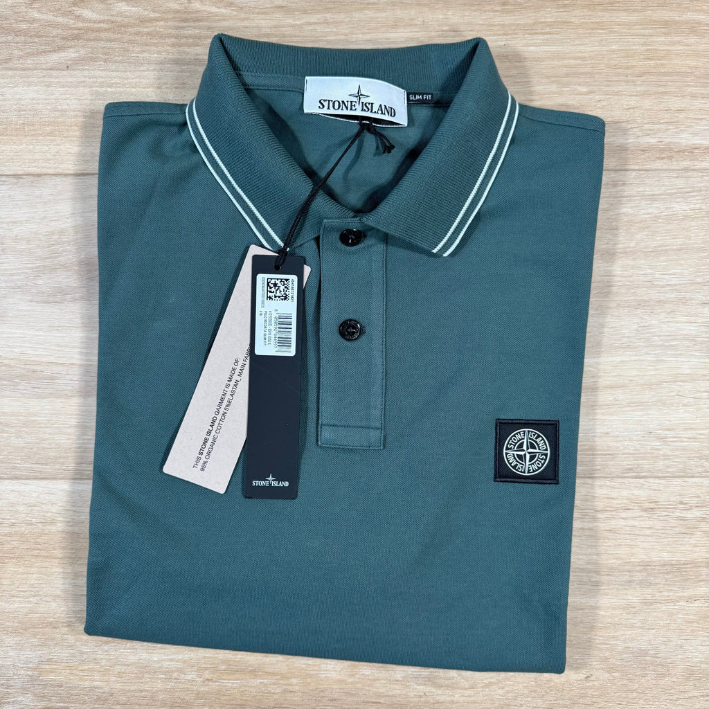 Stone Island Organic Cotton Pique Polo Shirt in Bottle Green -Usfansport
