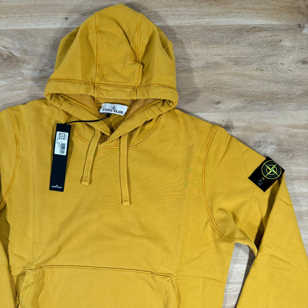 Stone Island Garment Dyed Pullover Hoodie in Mustard -Usfansport