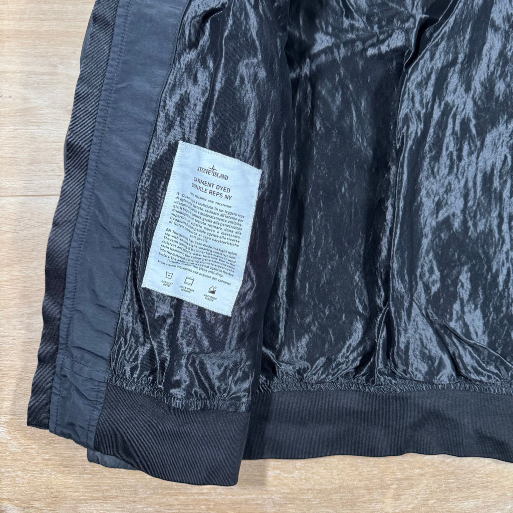 Stone Island Crinkle Reps R-NY Bomber Jacket in Black -Usfansport
