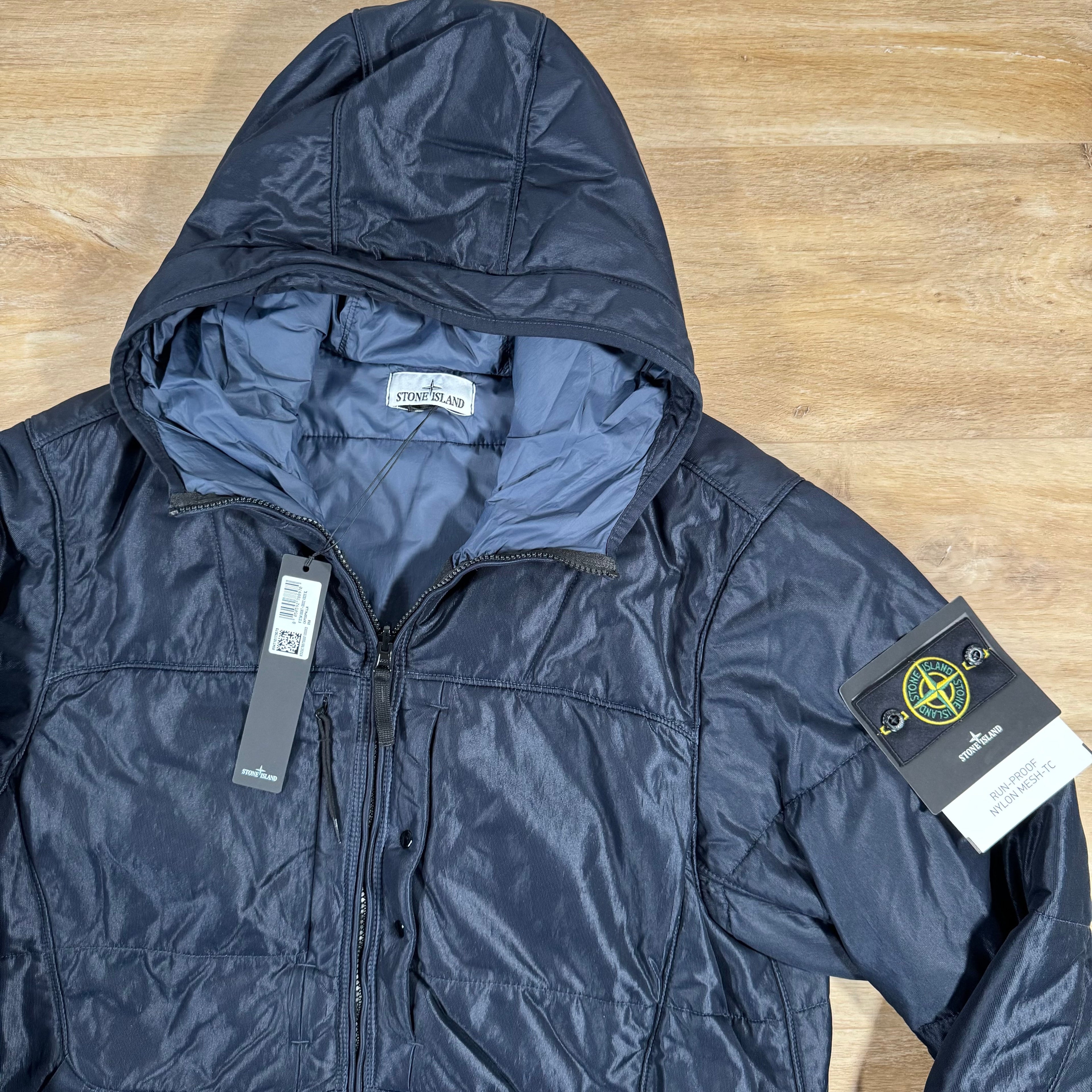 Stone Island Run-Proof Nylon Mesh-TC Reversible Jacket in Navy -Usfansport