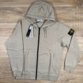 Stone Island Organic Cotton Fleece Zip Hoodie in Desert -Usfansport