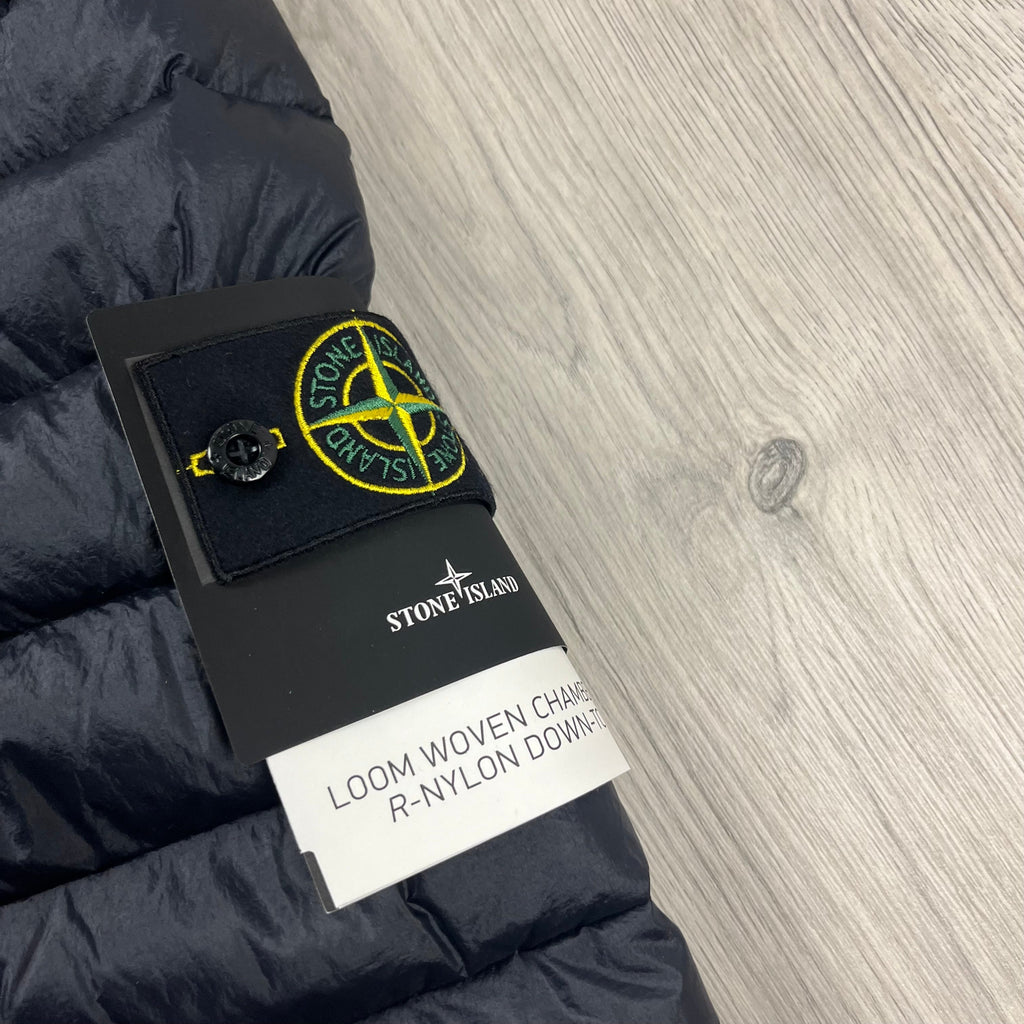 Stone Island Woven Down Jacket - Navy -Usfansport