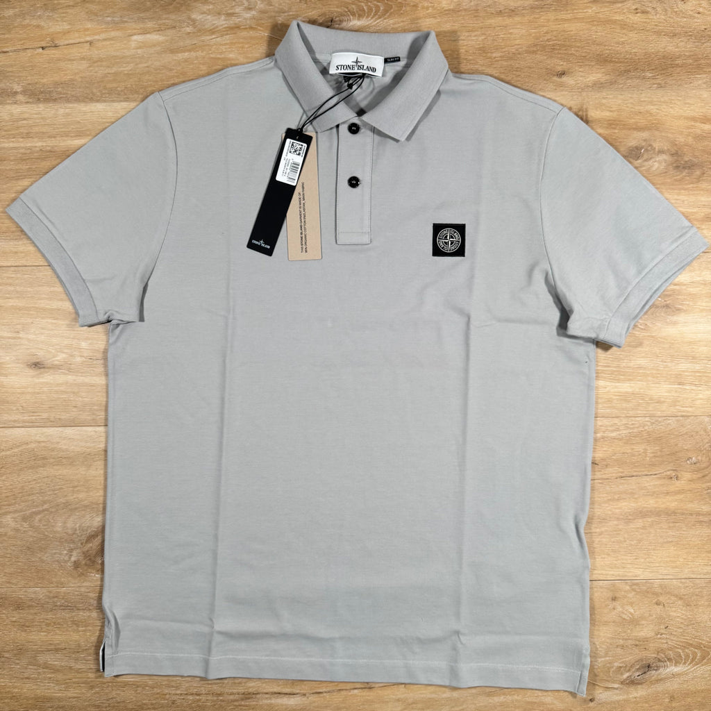 Stone Island Organic Cotton Pique Polo Shirt in Pearl Grey -Usfansport