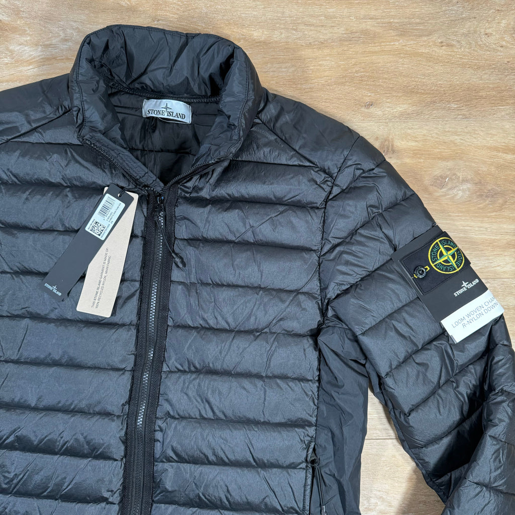 Stone Island Loom Woven Chambers Nylon Down-TC Jacket in Black -Usfansport