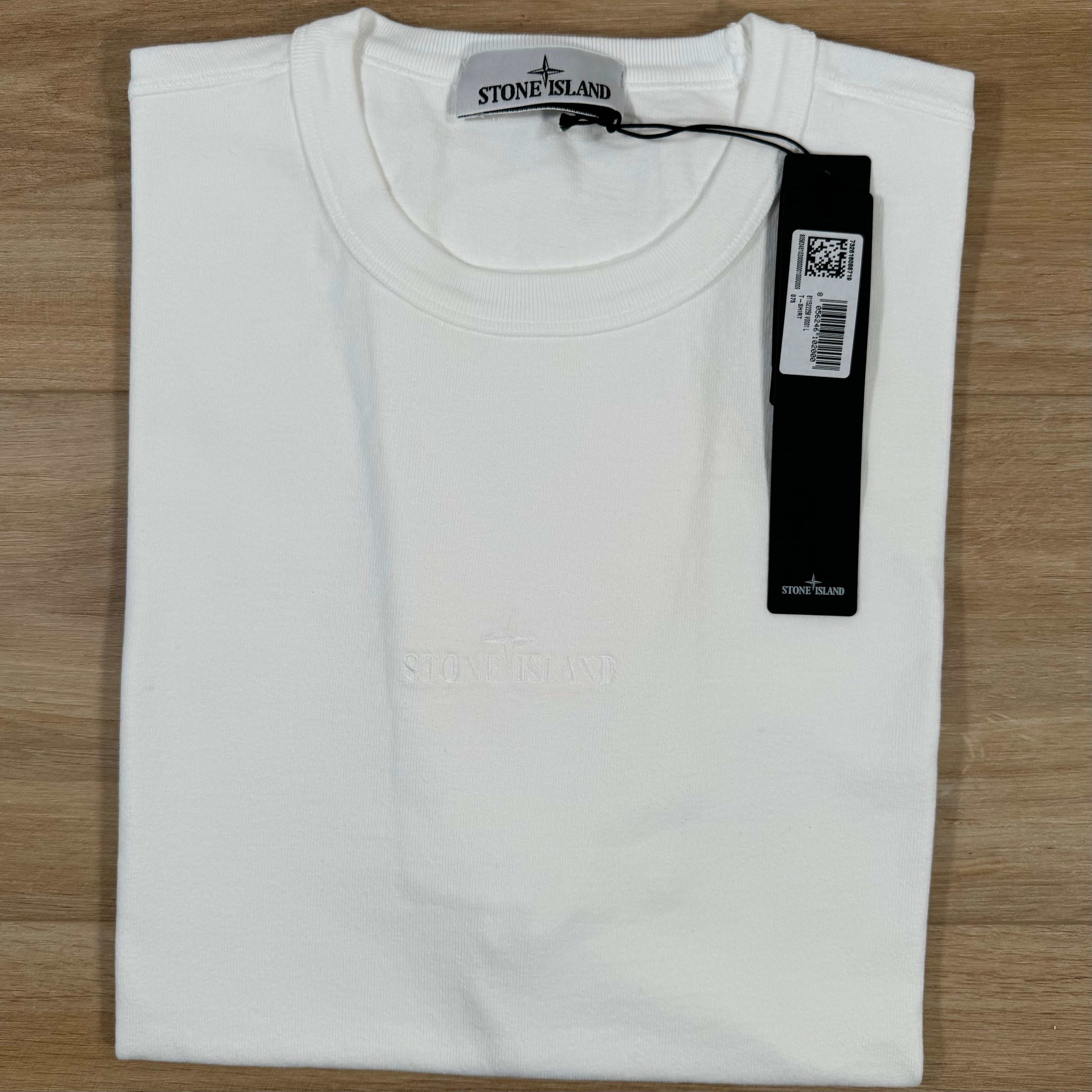 Stone Island Old Effect Cotton T-Shirt in White -Usfansport