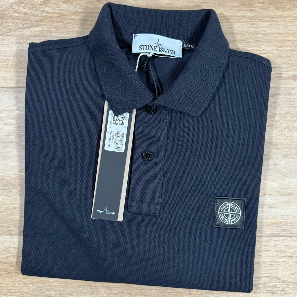 Stone Island Organic Cotton Pique Polo Shirt in Navy -Usfansport