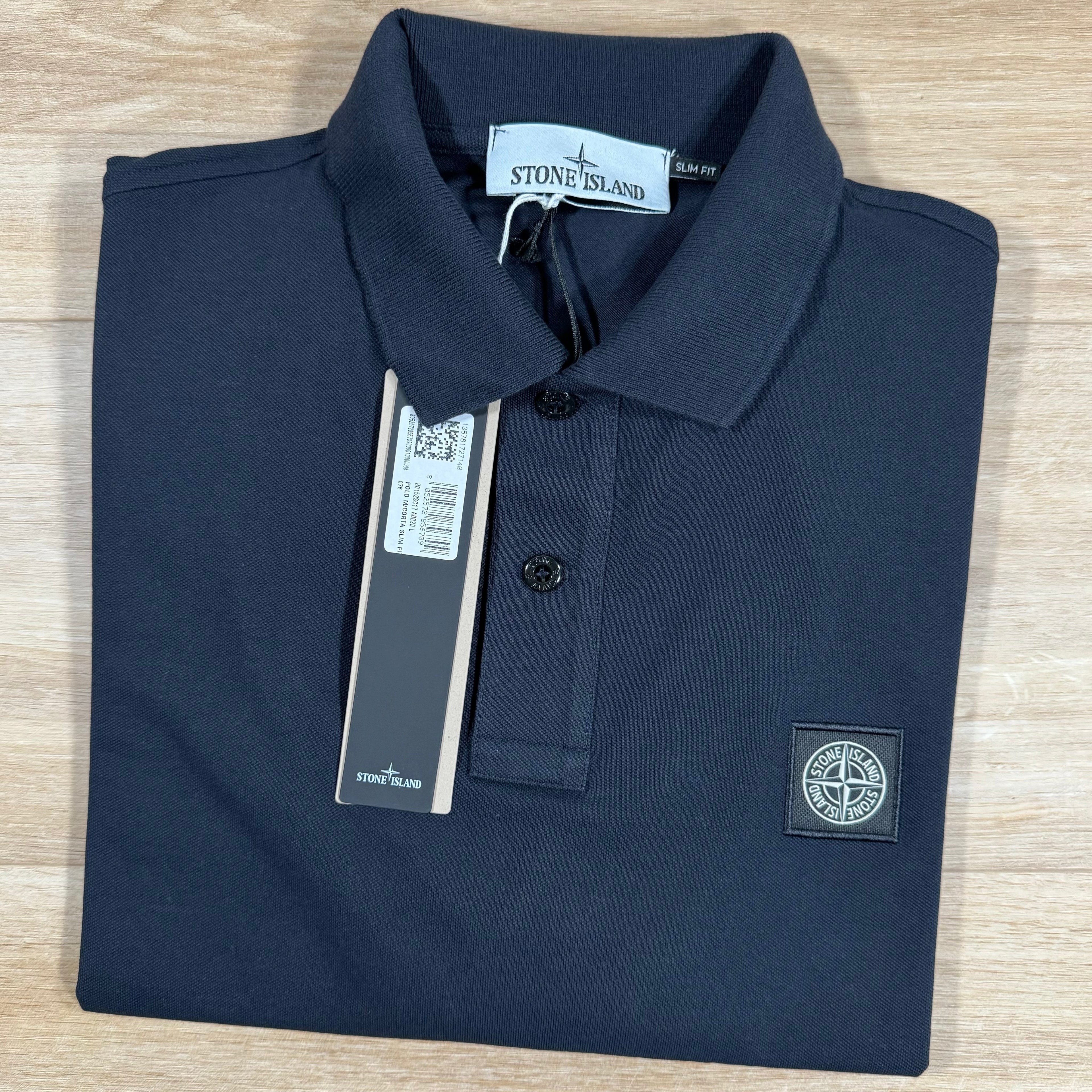Stone Island Organic Cotton Pique Polo Shirt in Navy -Usfansport
